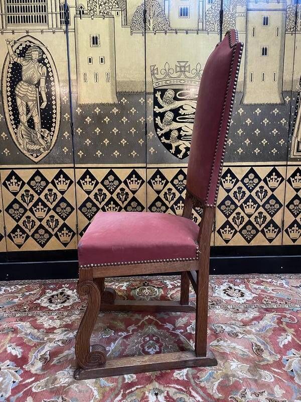 Set Of 6 Renaissance   Louis XIII Chairs In Oak photo vintage