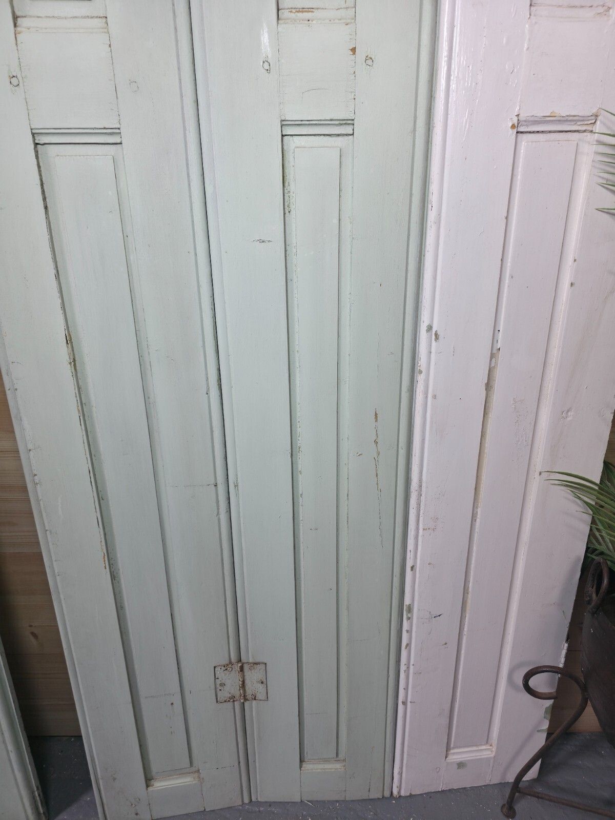 Vintage French Wooden Pine Bi Folding Window Door Shutters Screen Room Divider photo buy
