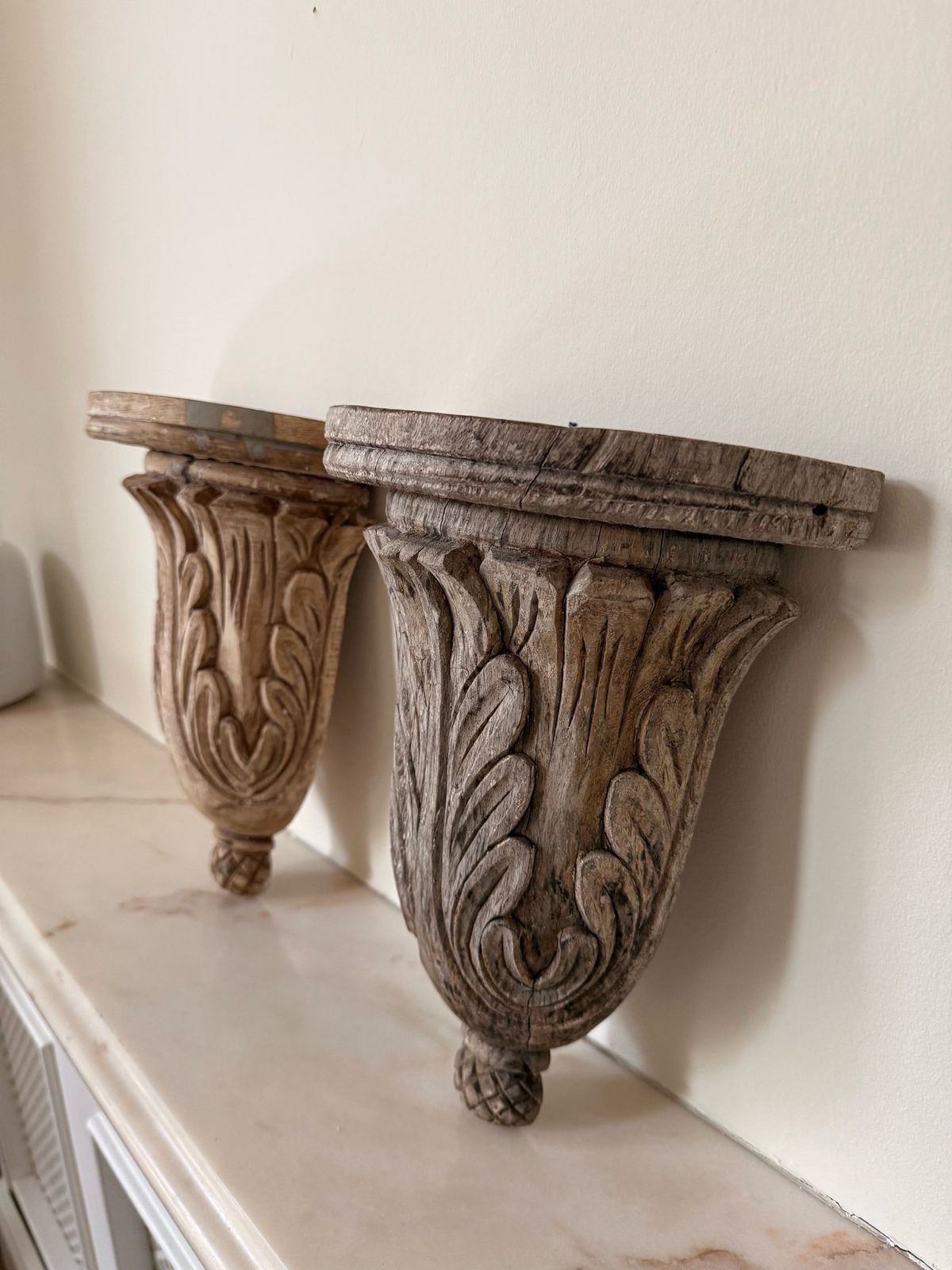 Wooden Wall Pedestals, Mid 20th Century photo for sale