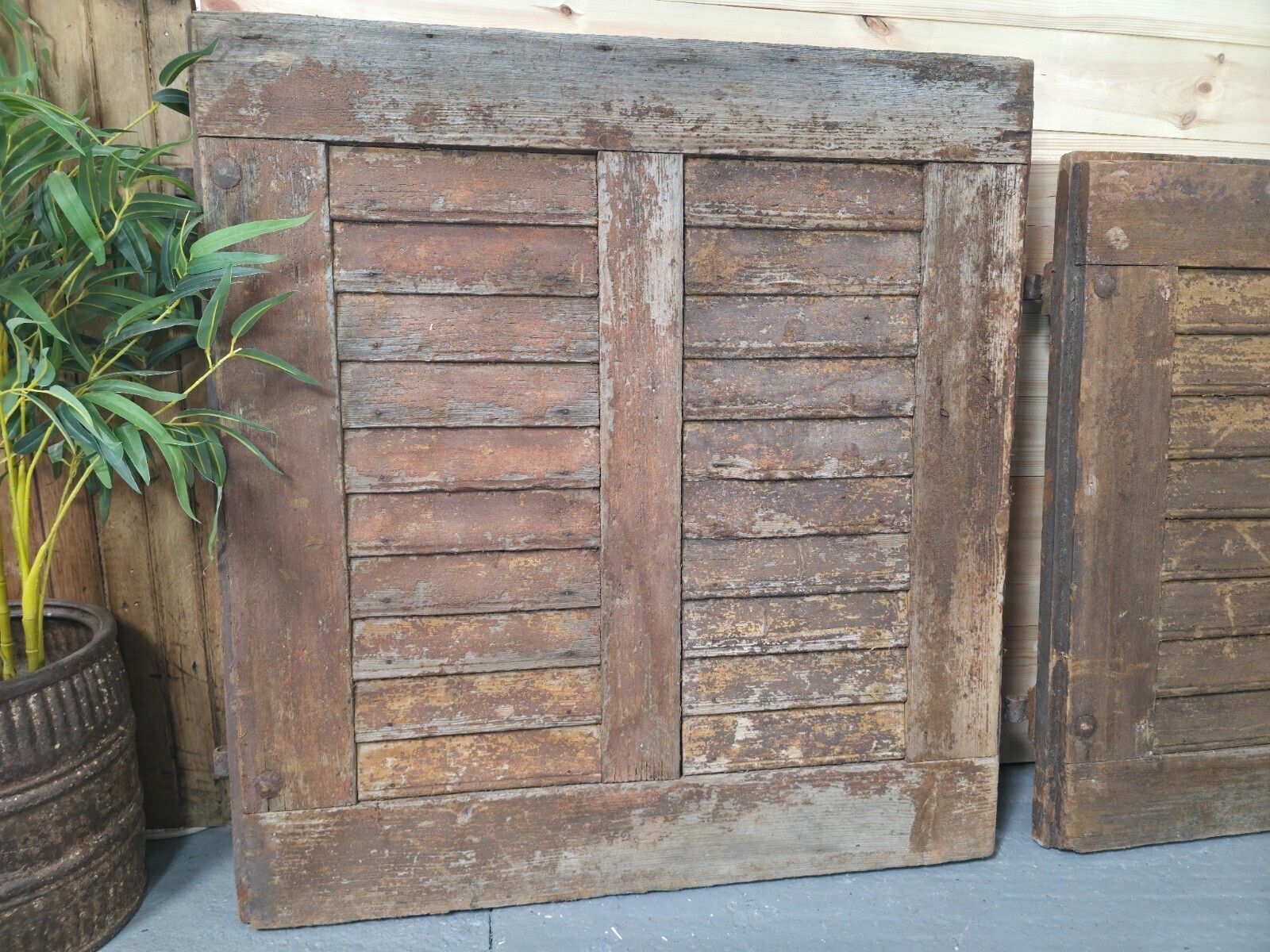 Antique French Split 2 Piece Rustic Wooden Vineyard Cellar Stable Door photo furniture