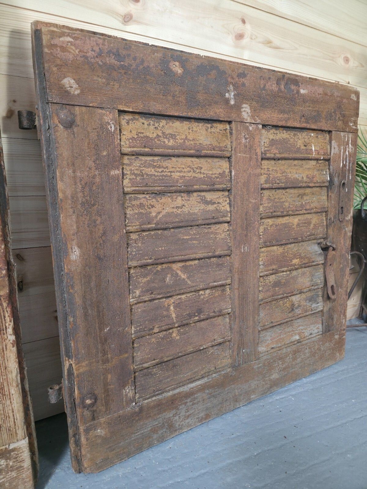 Antique French Split 2 Piece Rustic Wooden Vineyard Cellar Stable Door photo Home Fixtures