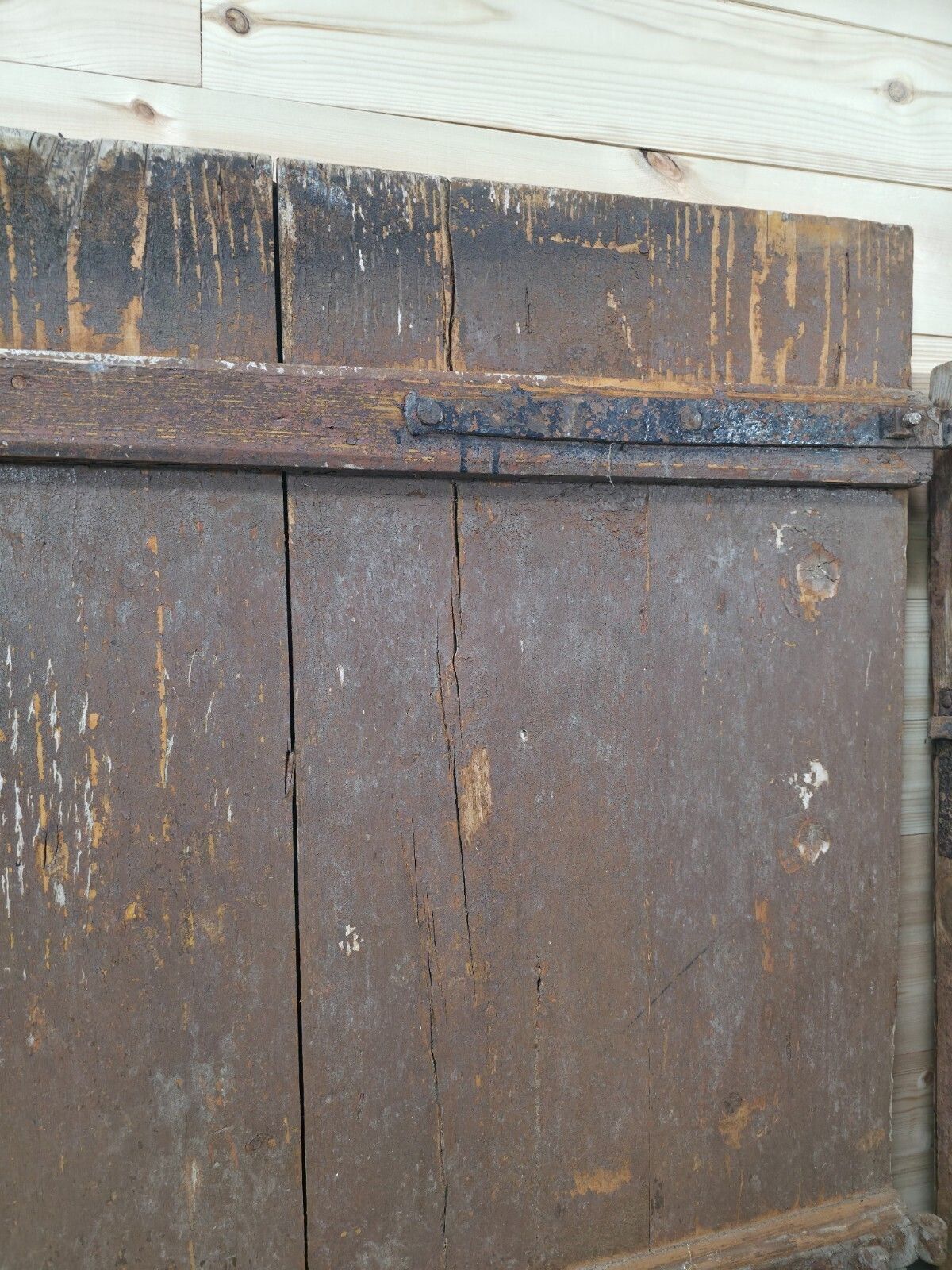 photo furniture Antique French Split 2 Piece Rustic Wooden Vineyard Cellar Stable Door