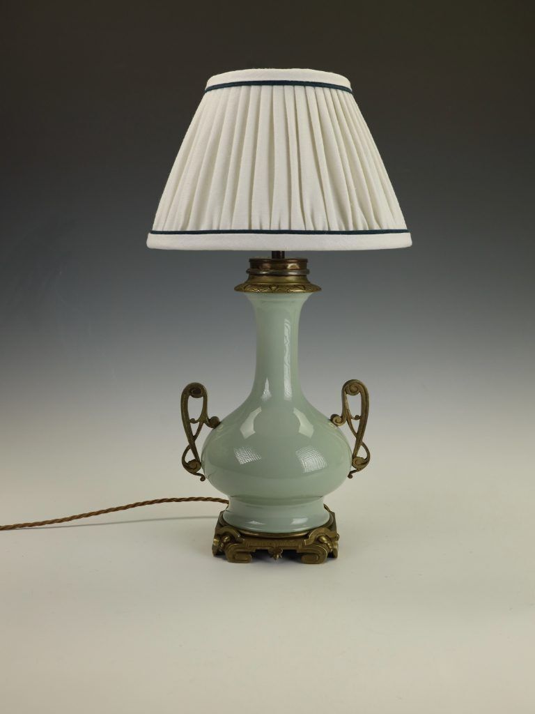Small Empire Lampshade – Ecru With Ink Trim | Handmade In The Uk photo furniture