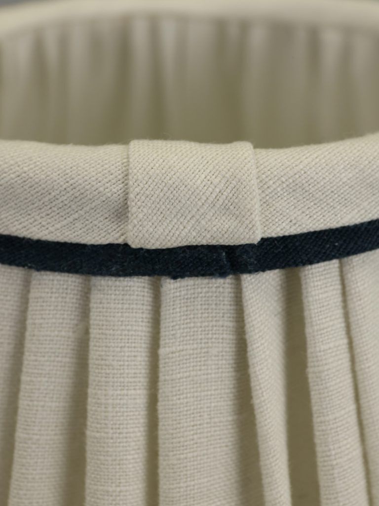Small Empire Lampshade – Ecru With Ink Trim | Handmade In The Uk photo buy