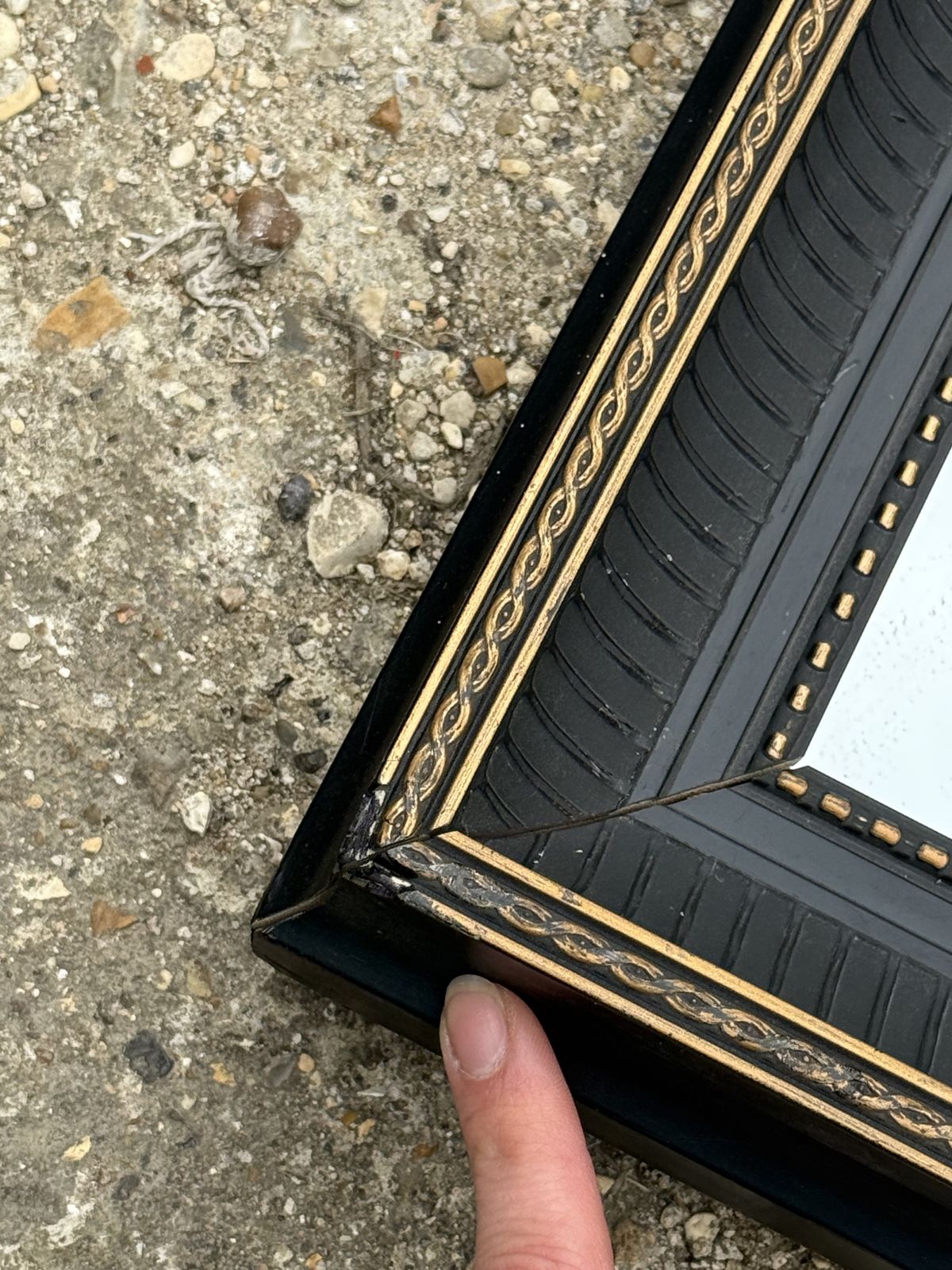 Pair Of Black And Gold Mirrors Minimal Sophisticated Wall Mirrors photo 120.0