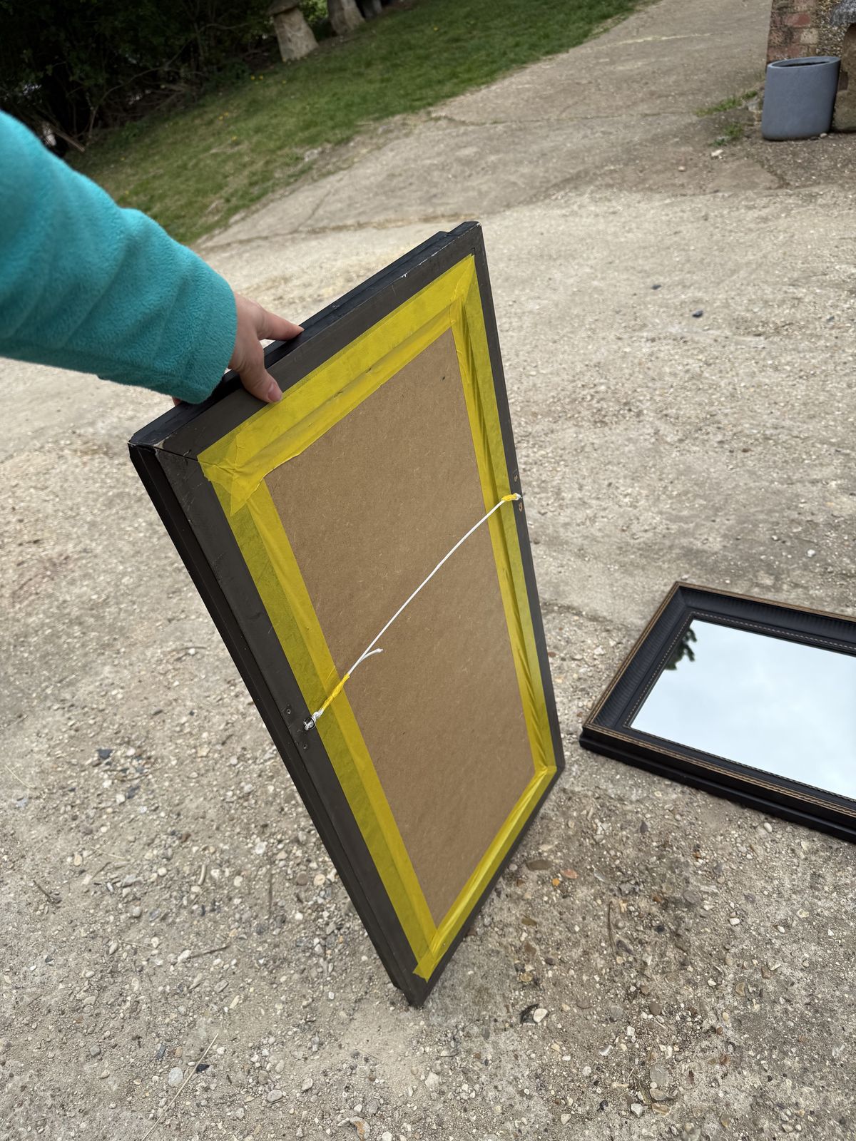 Pair Of Black And Gold Mirrors Minimal Sophisticated Wall Mirrors photo vinterior