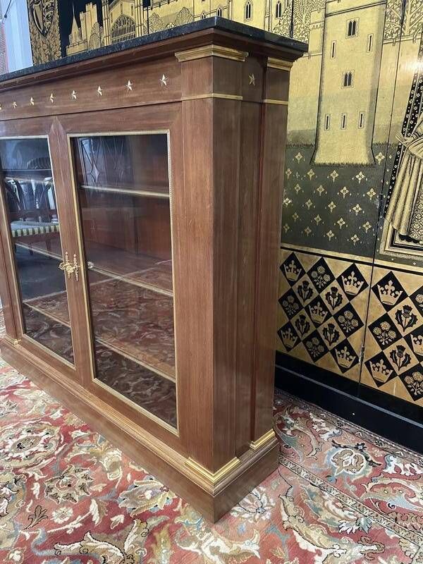 Library   Empire Style Display Cabinet In Mahogany And Black Marble photo 1283.0