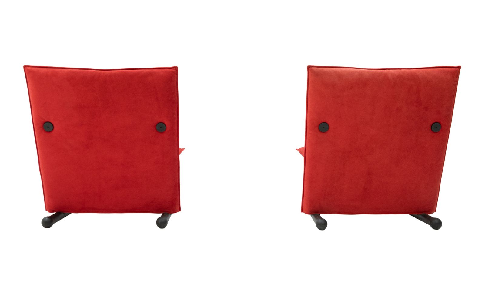 Postmodern T Line fauteuils van Arflex, rode Alcantara, Italië, 1982 photo buy