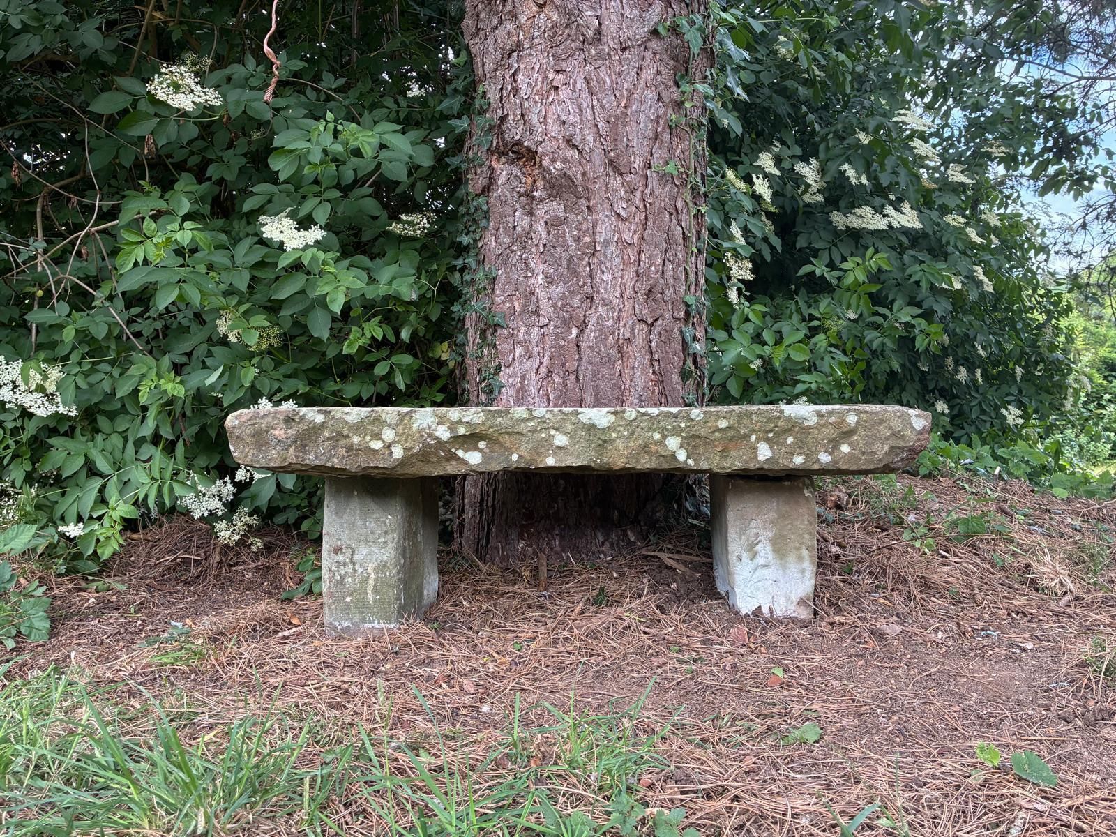 Antique Carved Stone Slab Bench Hand Made Weathered Stone Bench photo Garden Furniture