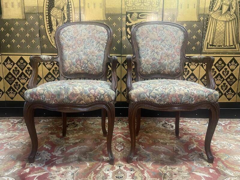 Pair Of Louis XV Style Oak Armchairs photo buy