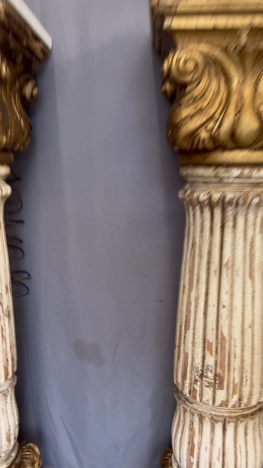Pair Of Antique French Column Pillars Plant Stands photo buy