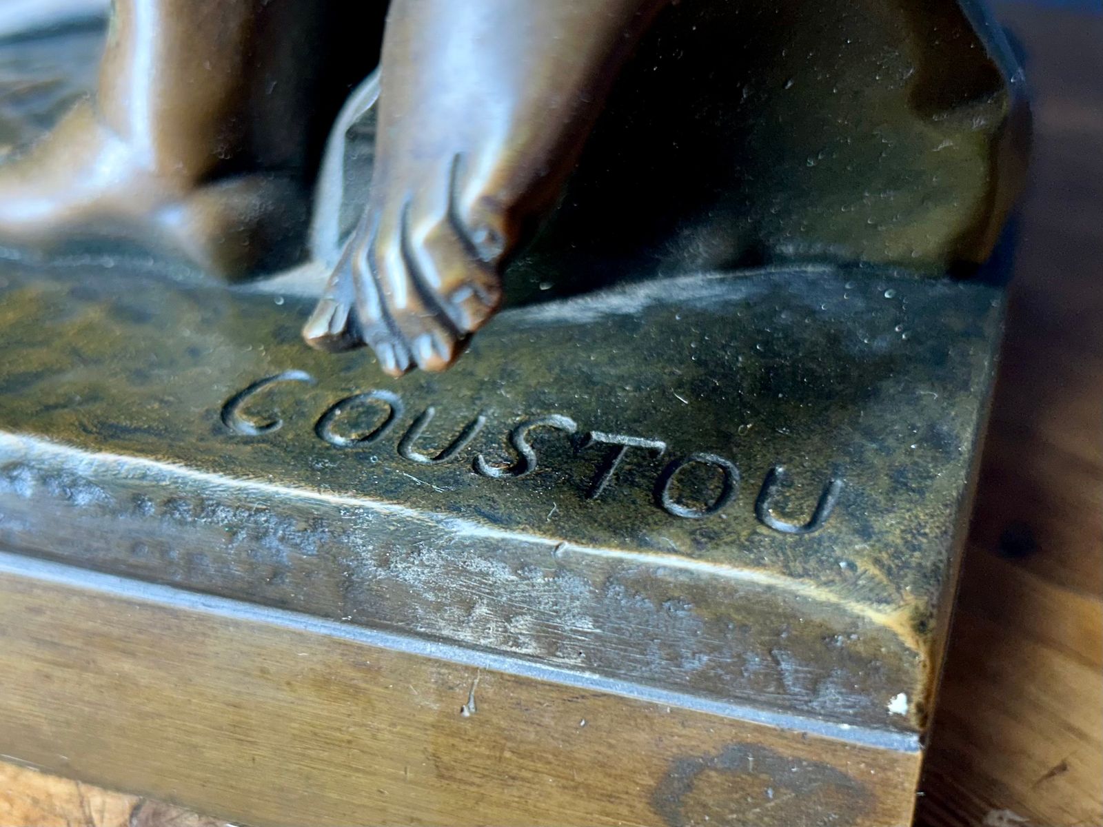 Antique Bronze French L'innocence Entraînée Par L'amour By Coustou After Louis photo 950.0