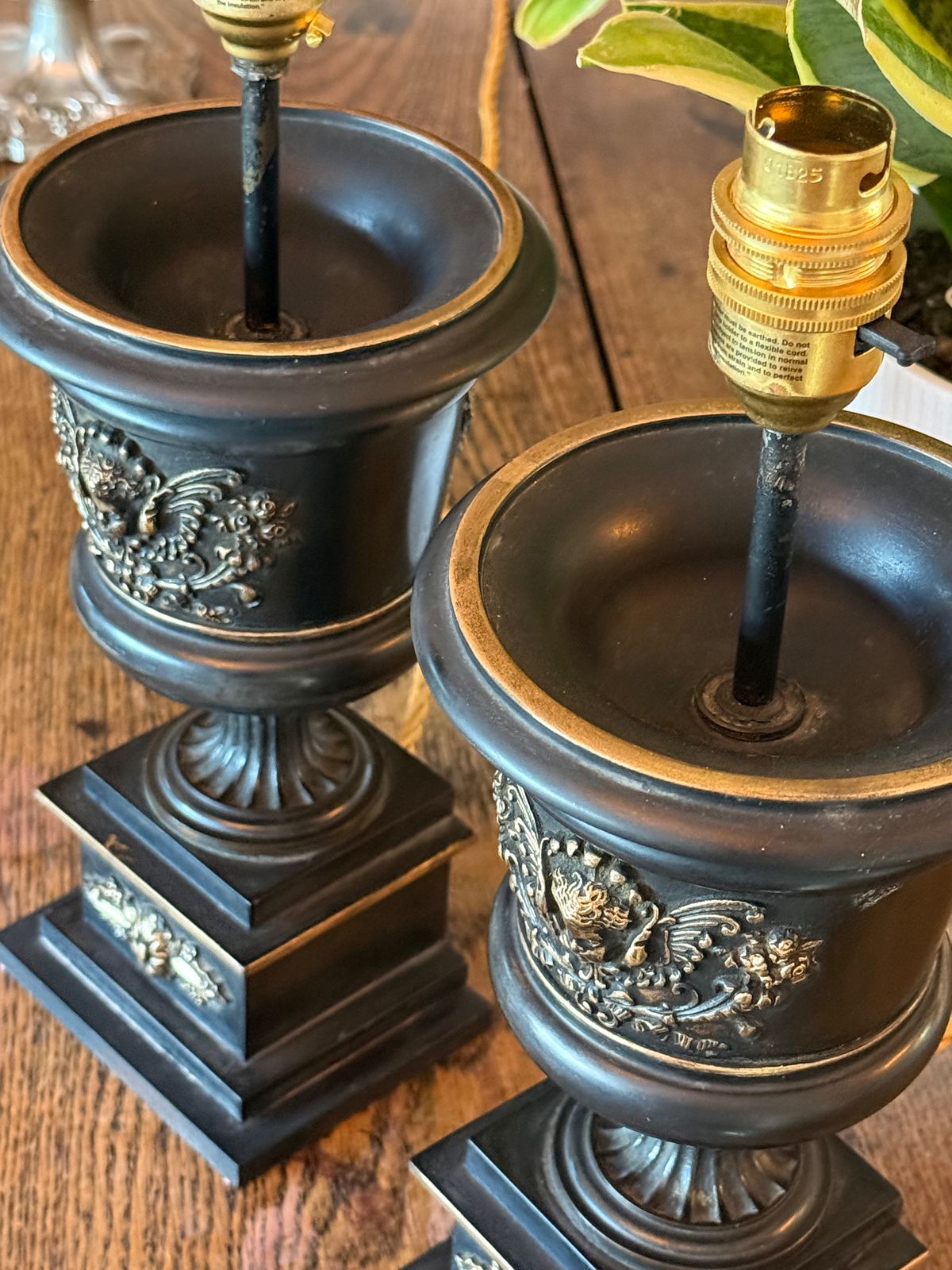 Pair Of Small Urn Lamps Black Table Lamps Pooky Lampshades photo buy