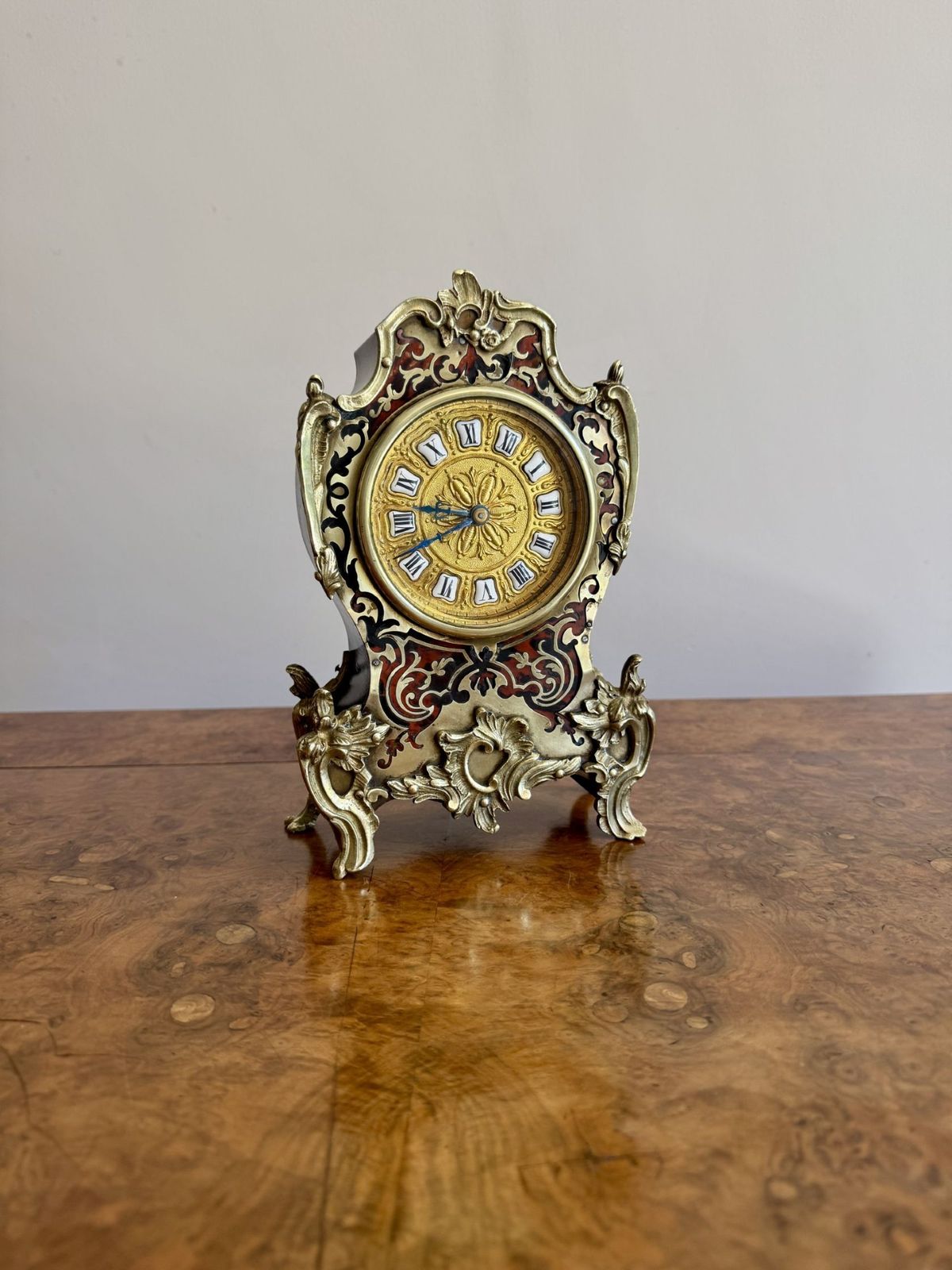 Quality Antique 19th Century French Boulle Mantle Clock photo for sale