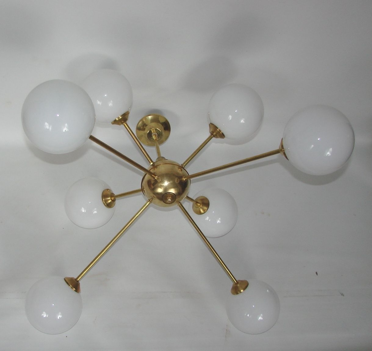 1960s Sputnik Chandelier | Brass And Glass | 8x E14 | Vintage photo vintage
