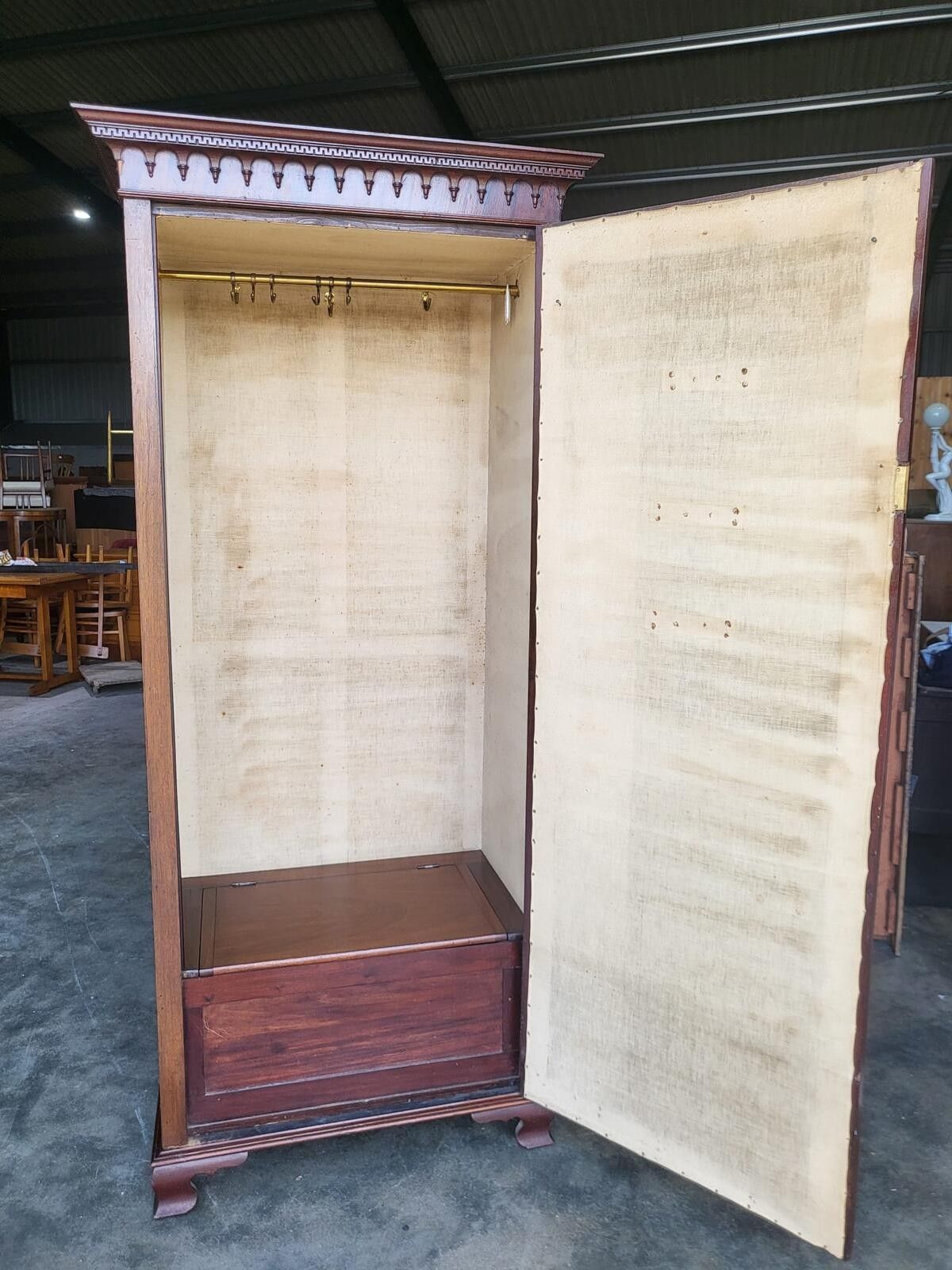 Antique Inlaid Mahogany Single Slim Wardrobe Cupboard photo furniture