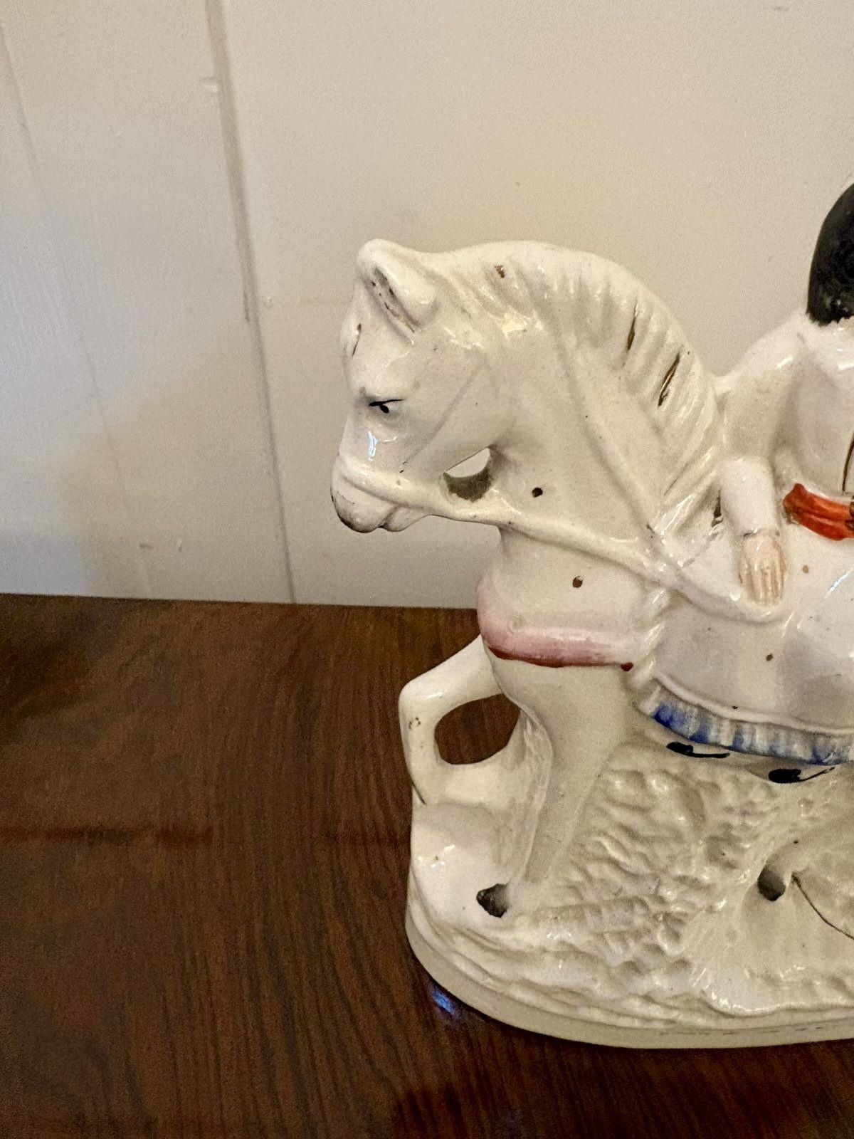 Antique 19th Century Staffordshire Equestrian Figure Of Joan Of Arc photo furniture