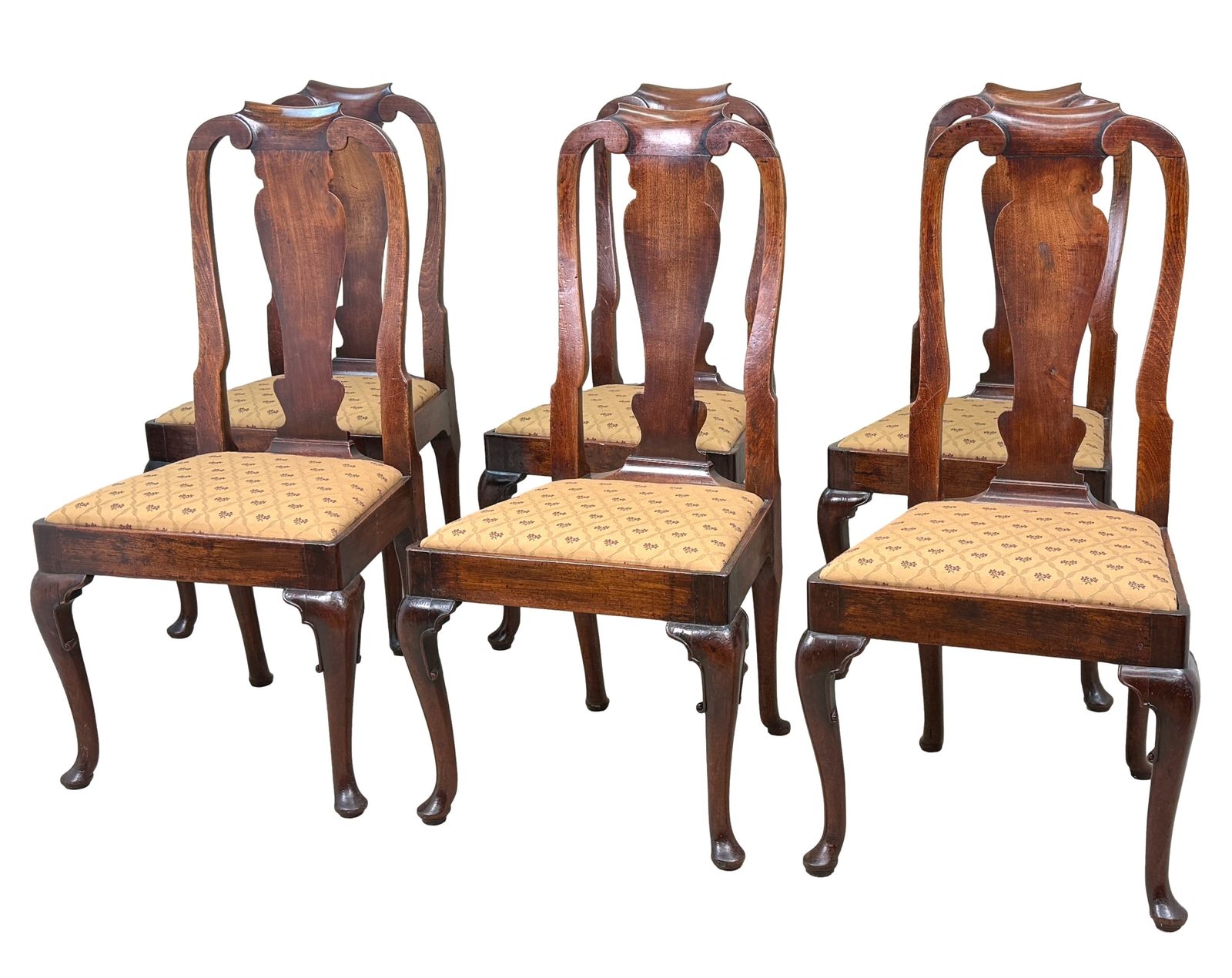 Early 18th Century Queen Anne Set Of Six Walnut Dining Chairs (England, Circa 1710) photo furniture