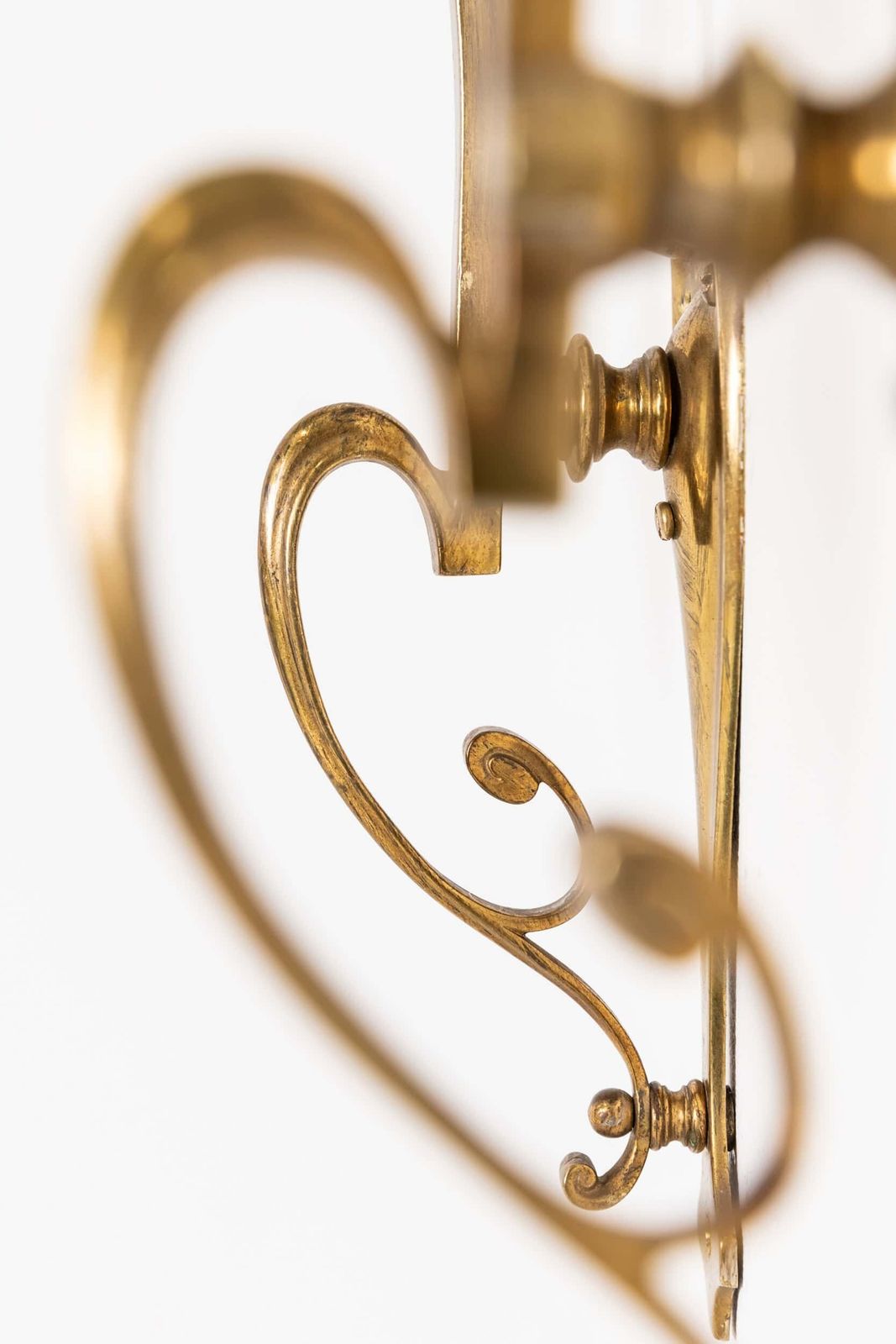 Pair Of Art Nouveau Gec Brass Wall Lamps photo for sale