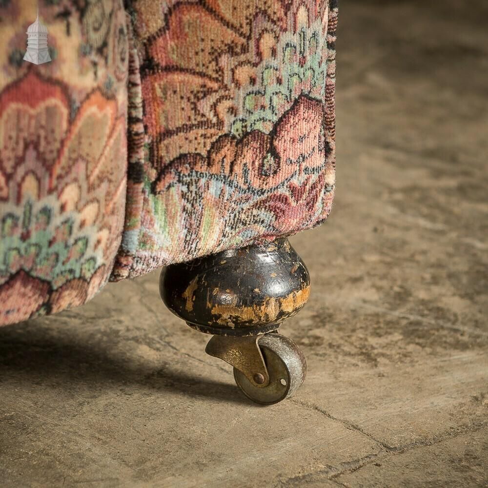 1580.0 Victorian Style Drop Down Club Sofa Featuring Re Upholstered Fabric Inspired By William Morris Designs photo