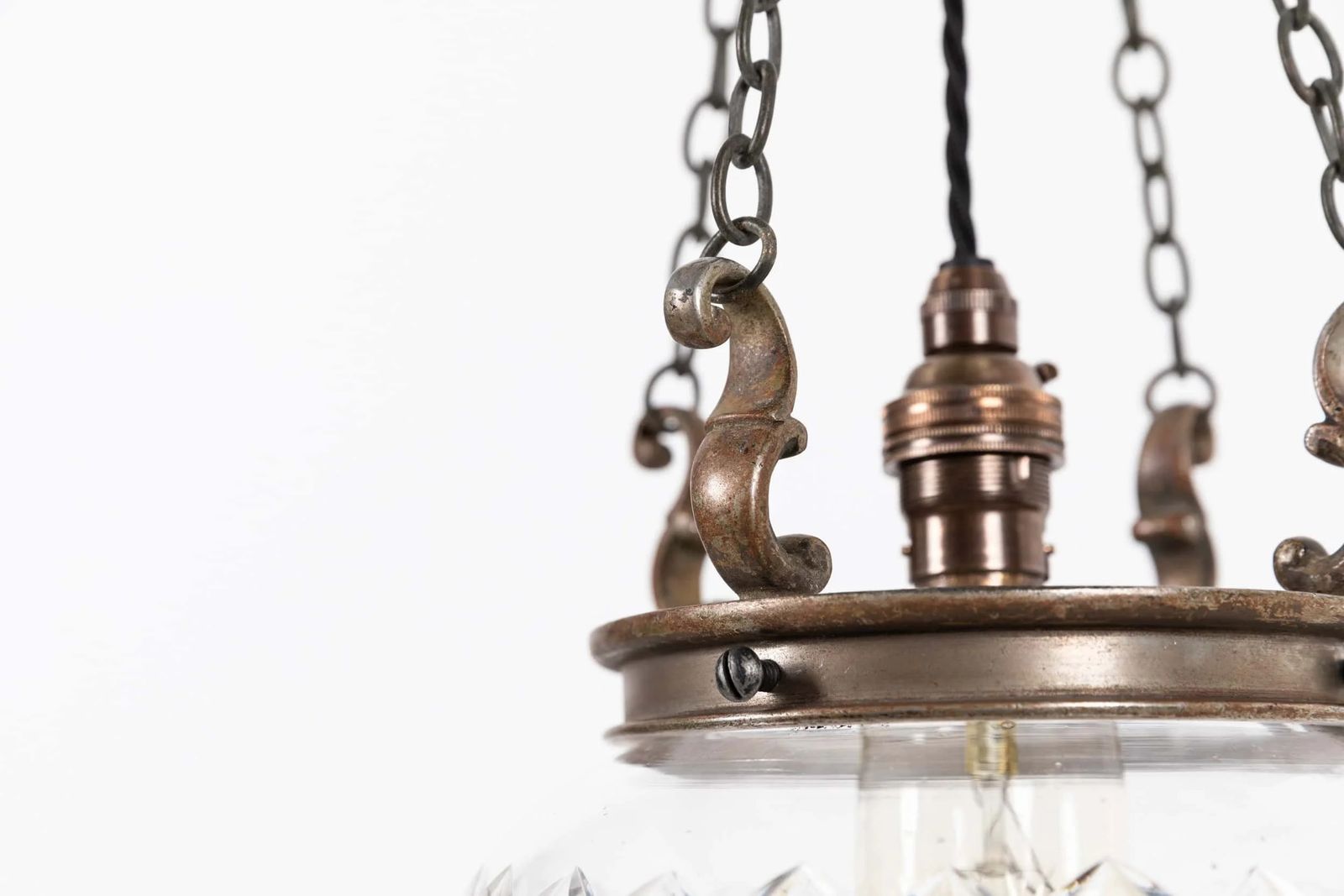 Diminutive Edwardian Cut Glass Pendant Light photo furniture
