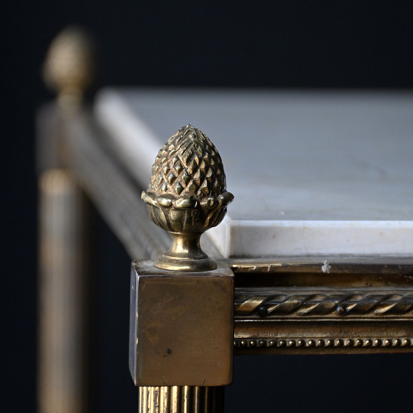 Early 20th Century Masion Ramsay Marble & Brass Coffee Table photo vintage