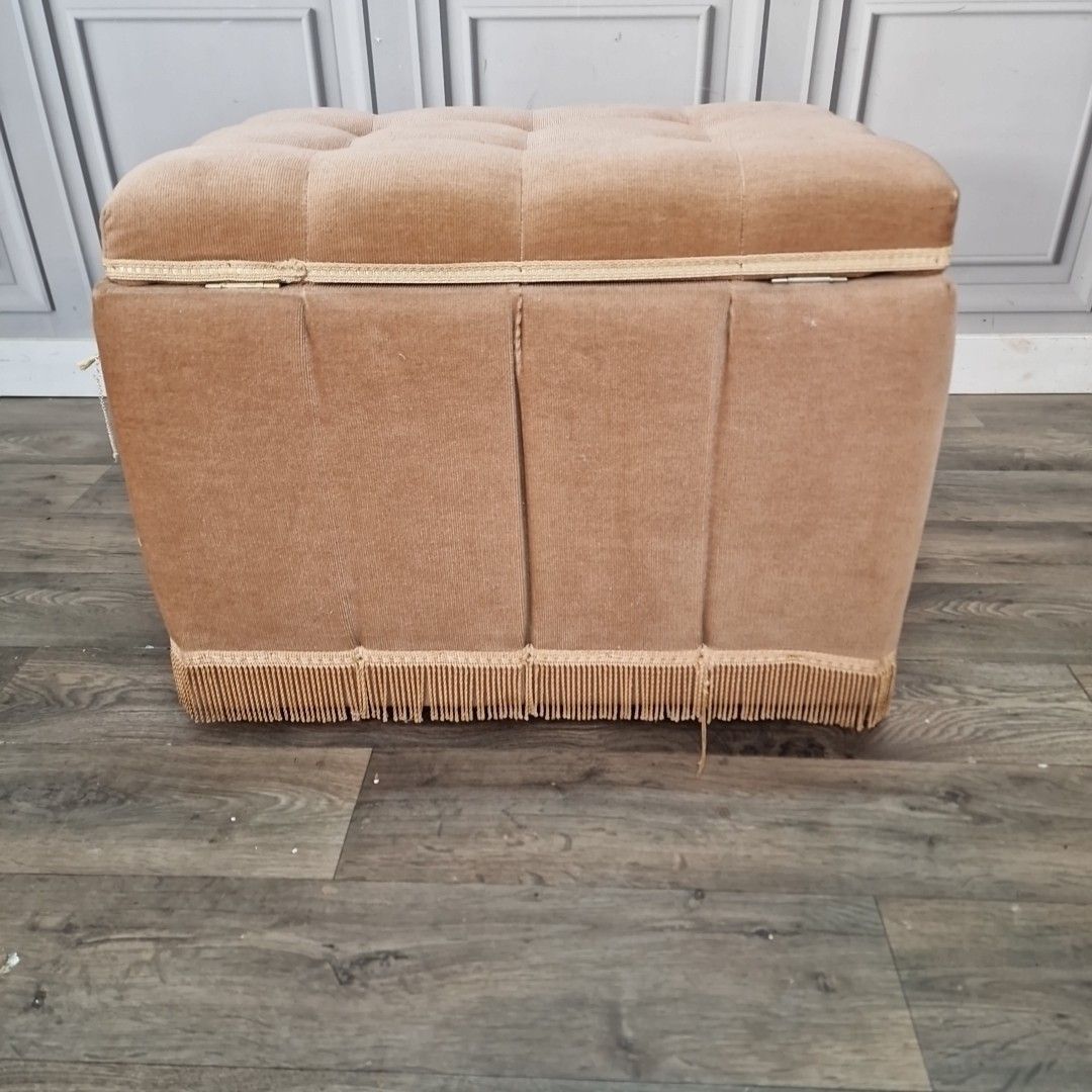 photo buy Vintage Sherbourne Storage Ottoman Upholstered Blanket Box Foot Stool Trunk Mcm