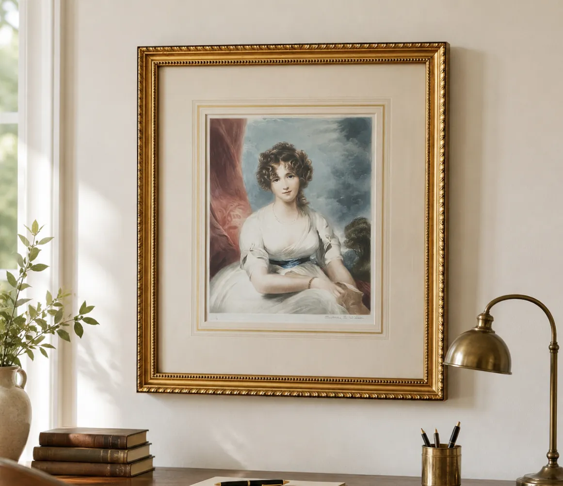 Portrait Of A Lady Signed Artist Proof Mezzotint Engraving By Sydney Wilson 1923 photo furniture