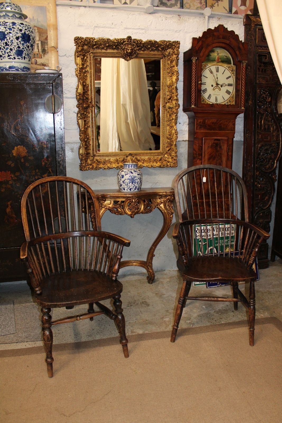 Furniture Antique Windsor Beech And Elm Windsor Armchair Chair Victorian Accent Chair photo