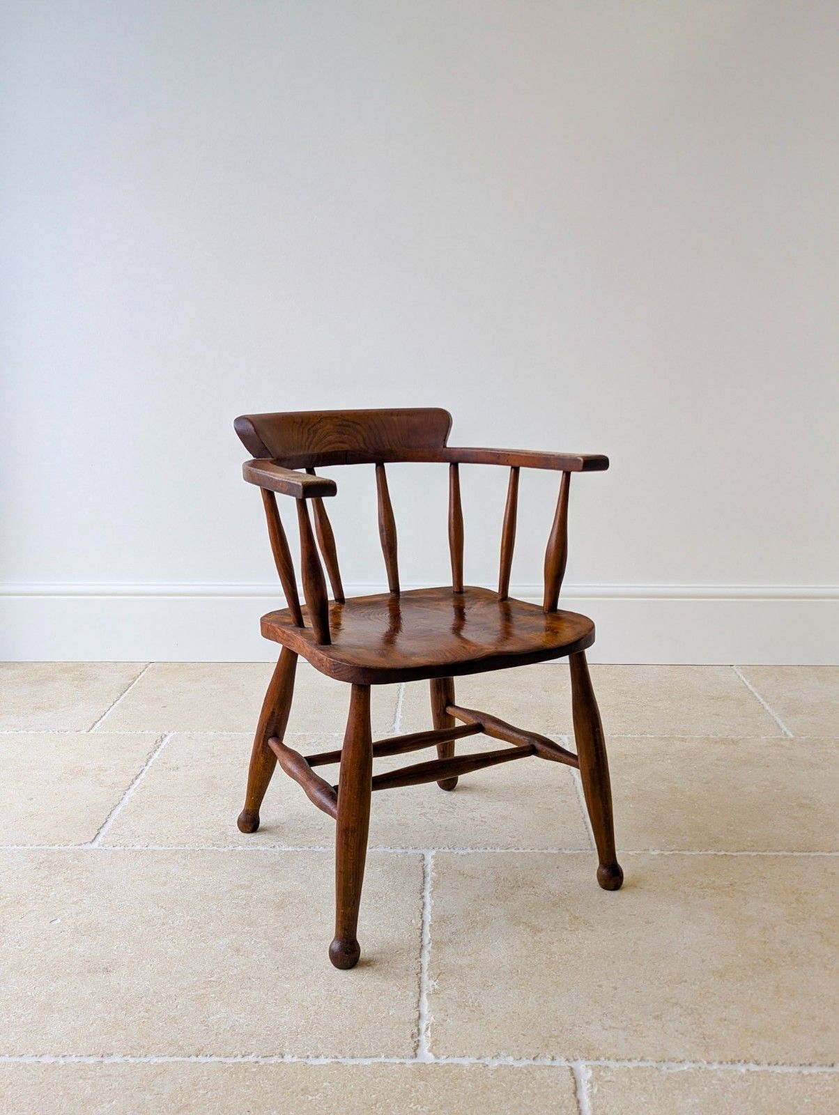 Arts & Crafts Style Elm And Beech Desk Chair 1940’s photo vinterior