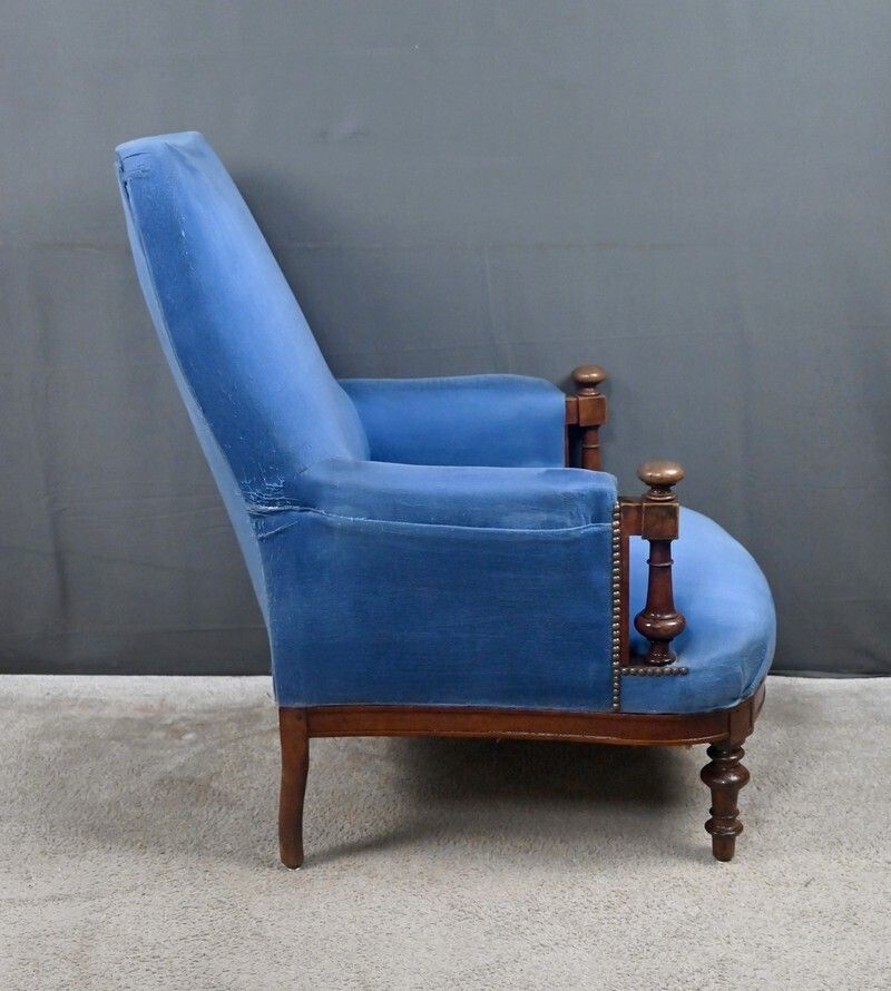 photo for sale Walnut Bergère Armchair – Early 20th Century