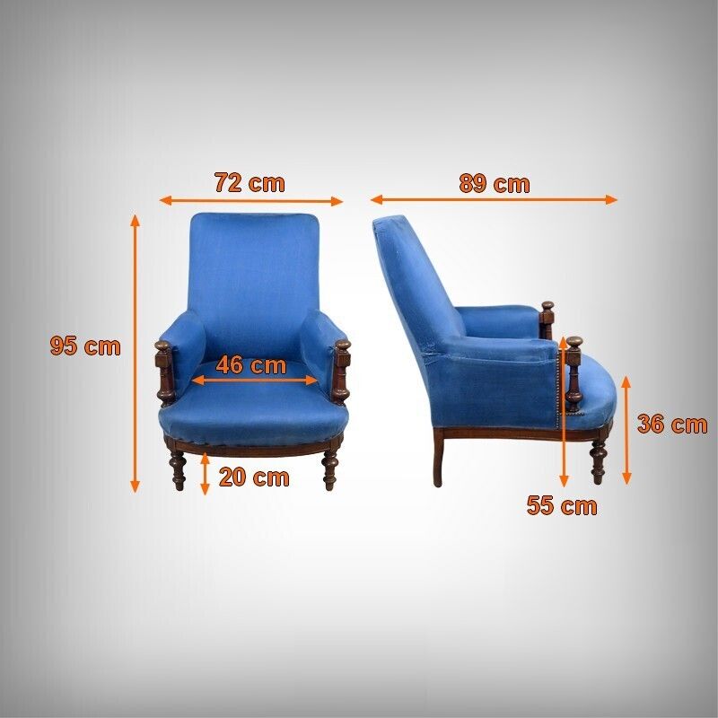 photo buy Walnut Bergère Armchair – Early 20th Century