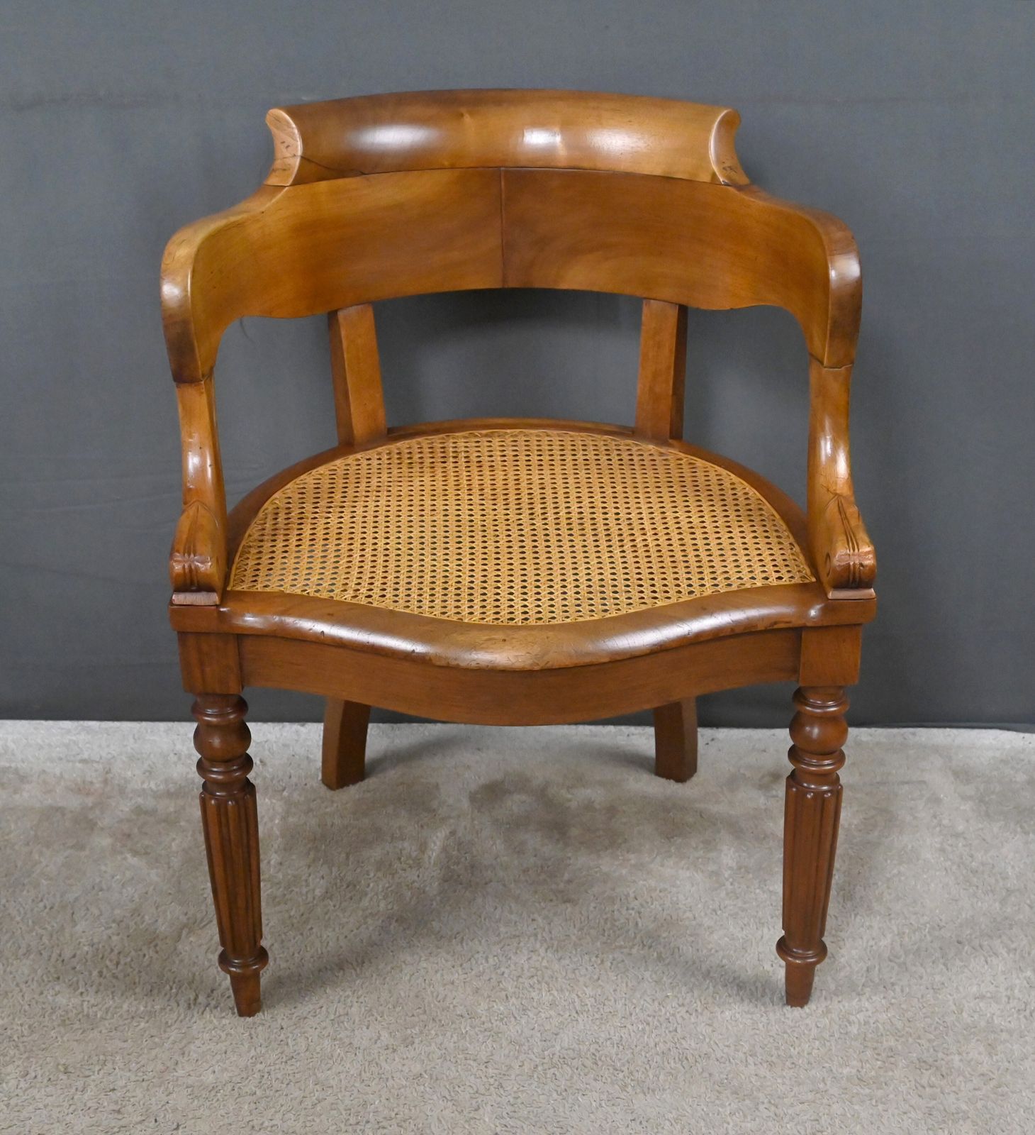 Walnut Office Chair, Louis Philippe Period – First Half Of The 19th Century photo vinterior