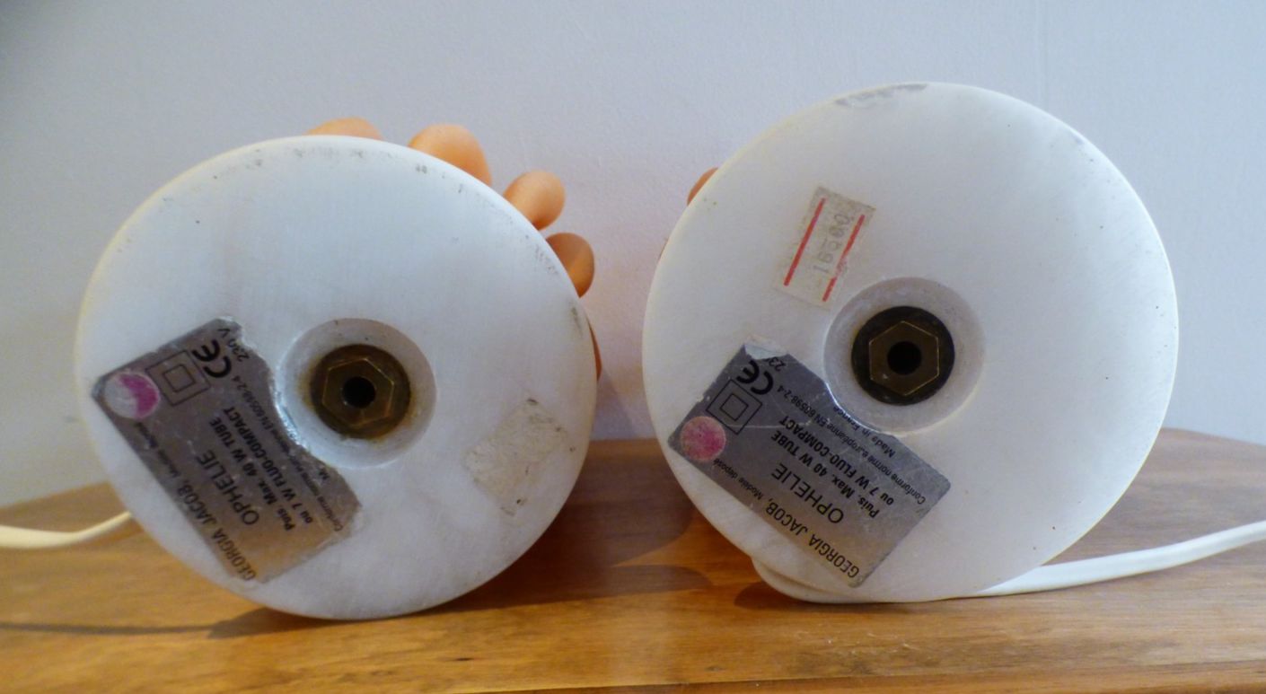 photo vinterior Georgia Jacob Ophelie French Vintage Handkerchief Flame Lamps  X 2 Available Vgc