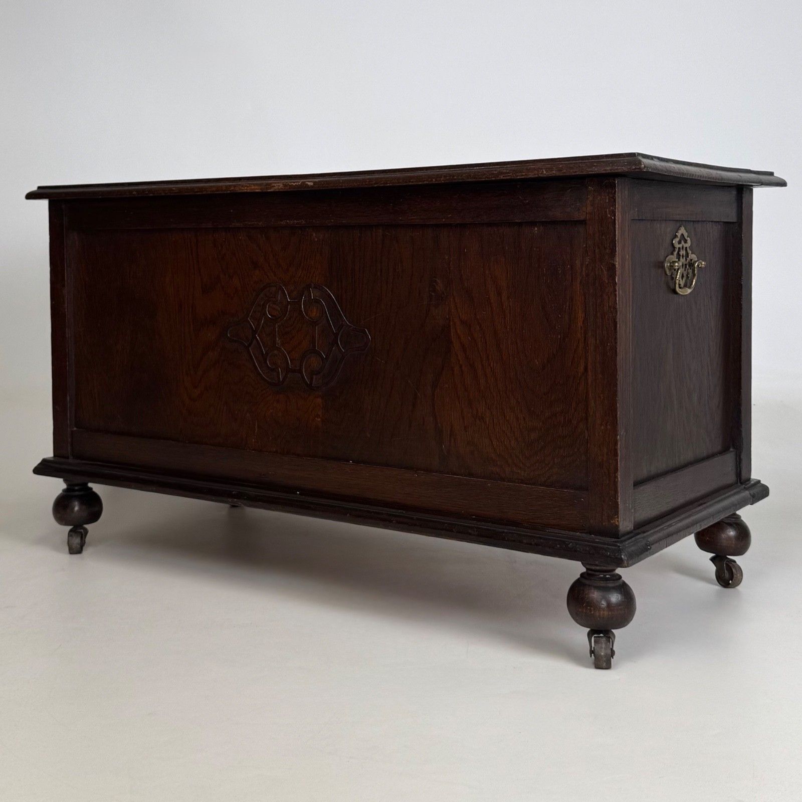 Antique 20th Century Edwardian Blanket Box In Oak ( Af 5788 ) photo furniture
