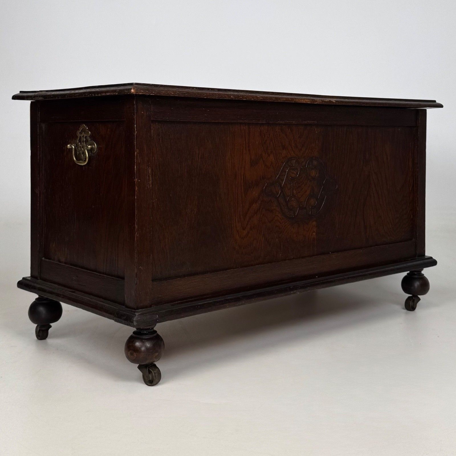 Antique 20th Century Edwardian Blanket Box In Oak ( Af 5788 ) photo vintage