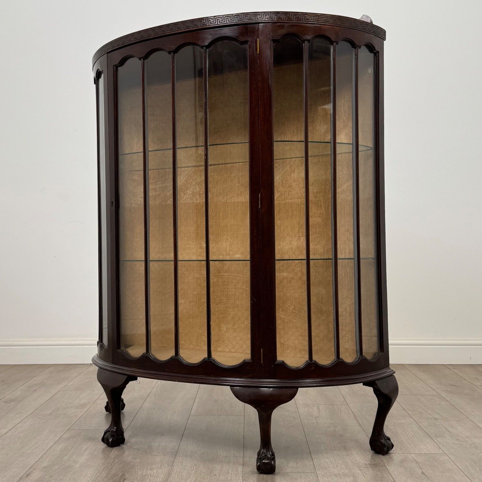 Antique 20th Century Edwardian Demi Lune Display Cabinet ( Af 5771 ) photo for sale
