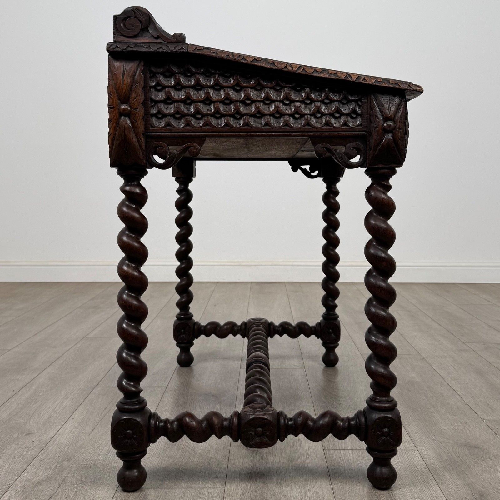 Antique 19th Century Victorian Carved Oak Writing Table ( Af 5800 ) photo buy