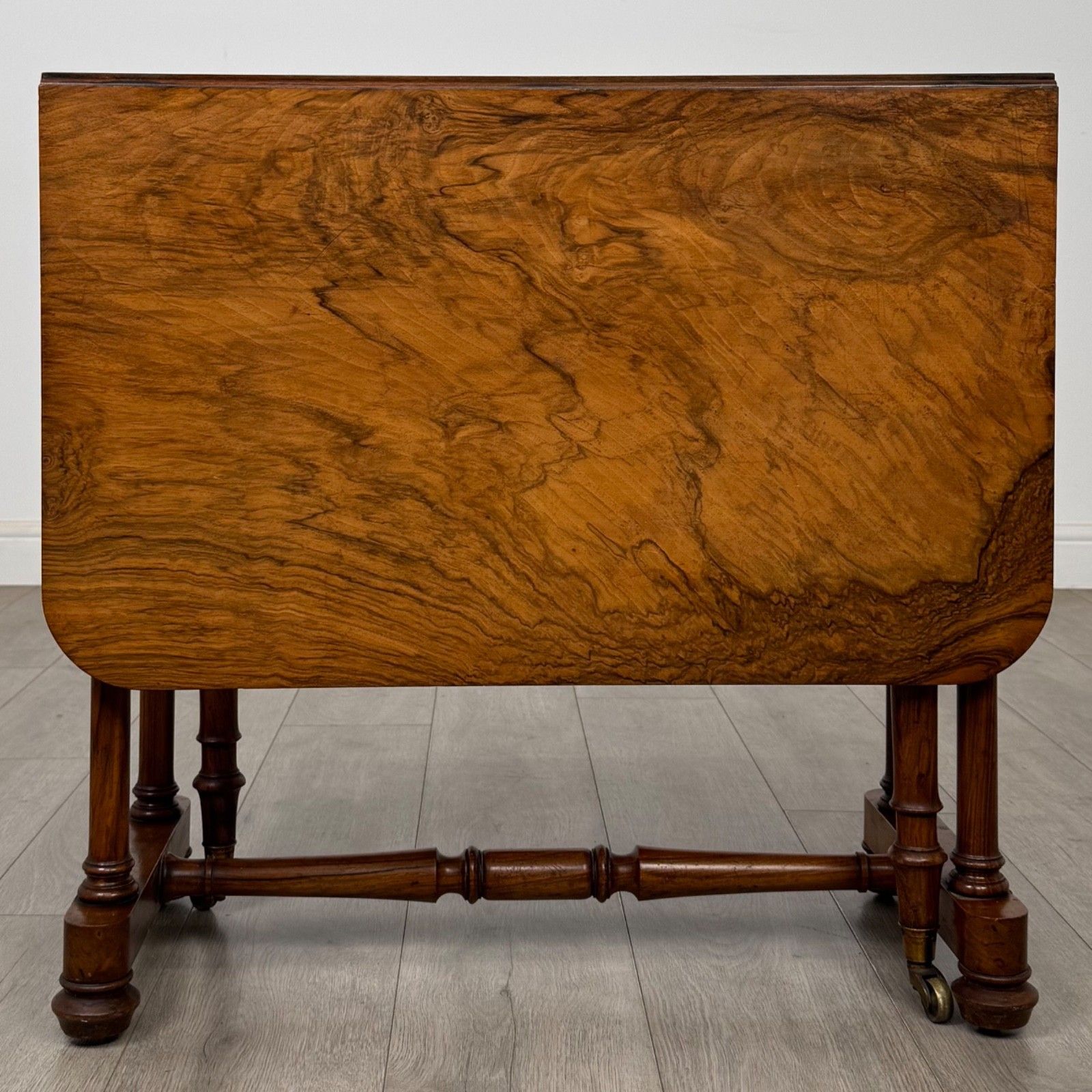 Antique 19th Century Victorian Sutherland Table In Burr Walnut ( Af 5781 ) photo vintage