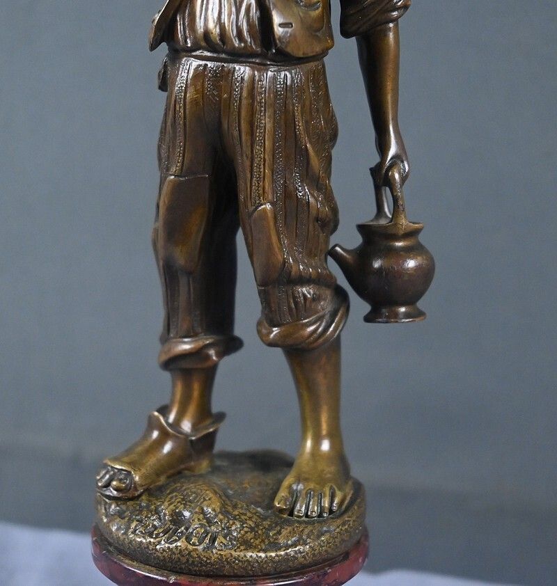 Bronze Sculpture "The Little Water Carrier" Signed Dubois – Late 19th Century photo vintage