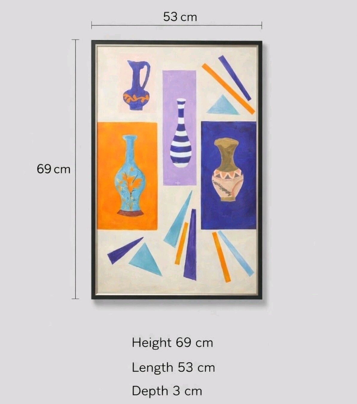 Mid Century Style Abstract Still Life Acrylic Painting By Ruby Laming photo for sale