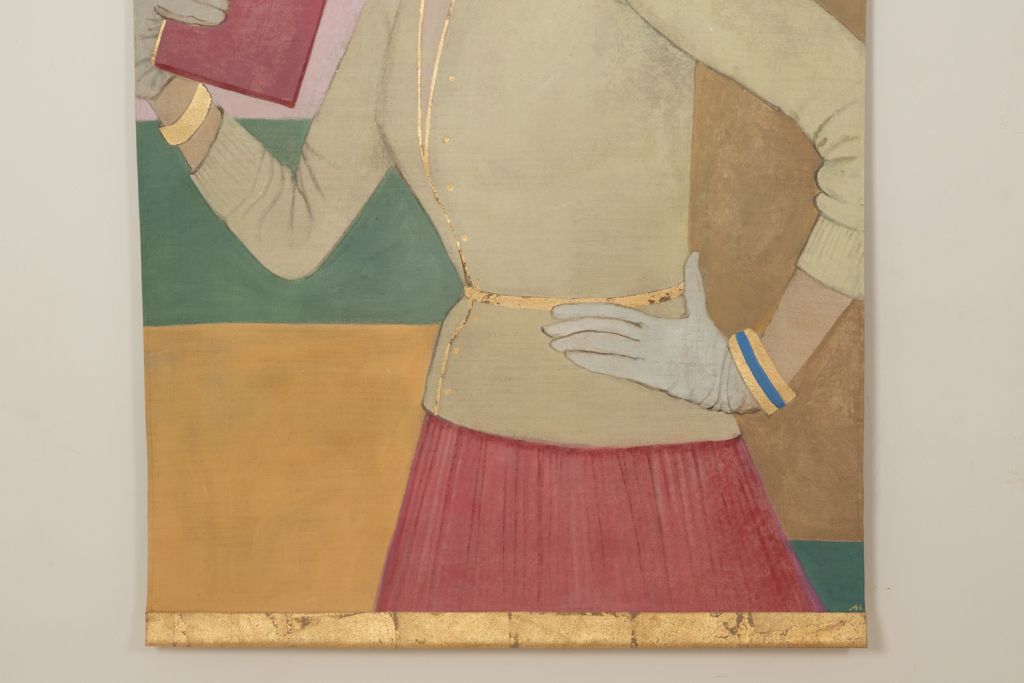 Painted Canvas Depicting A Woman From The 1950s. Contemporary Work. photo 2500.0