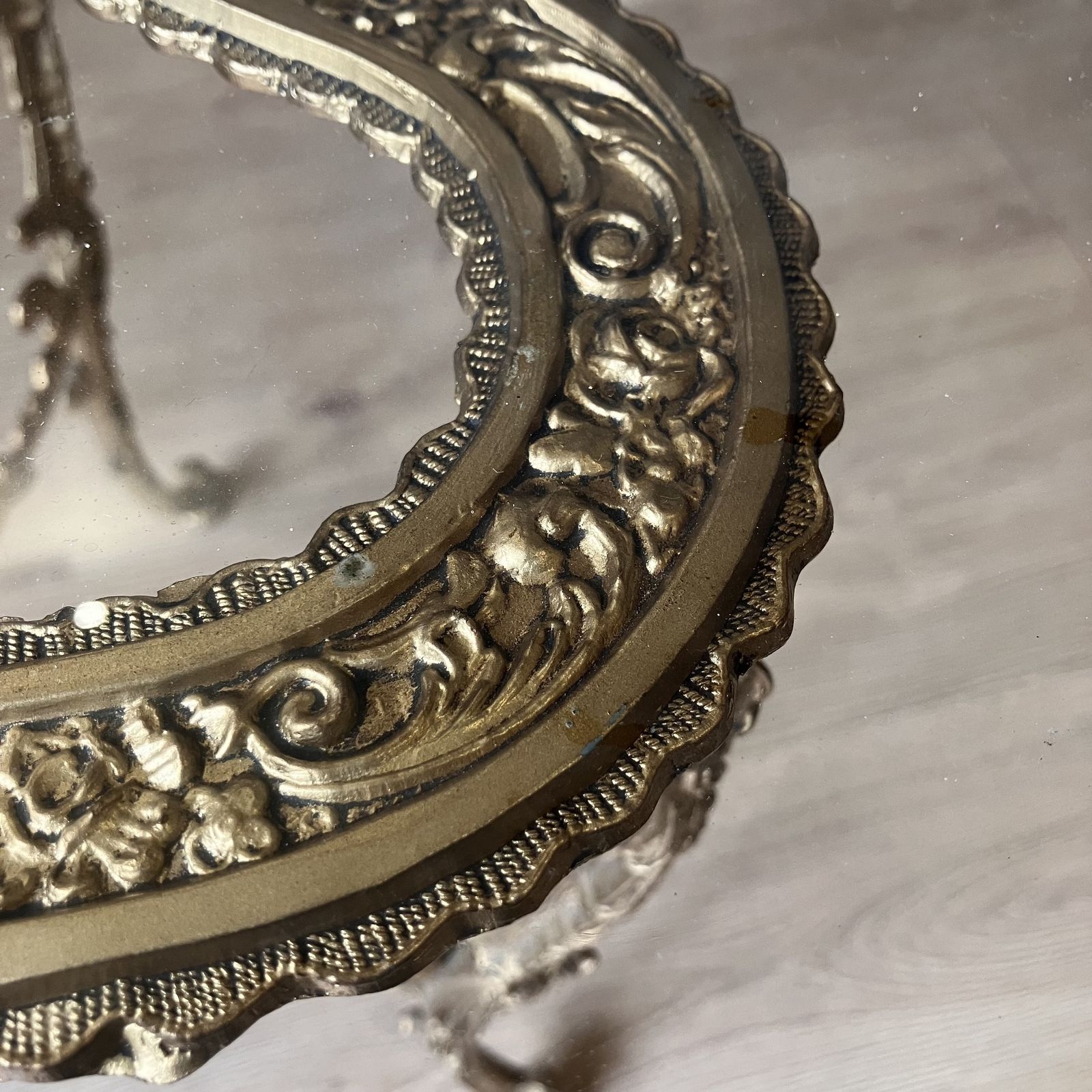 An Antique French Brass And Glass Side Table photo Furniture