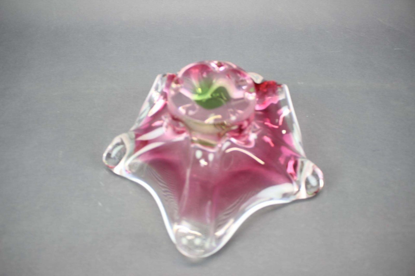 Mid-Century Tsjechische roze en groene kunstglazen schaal van Josef Hospodka photo buy