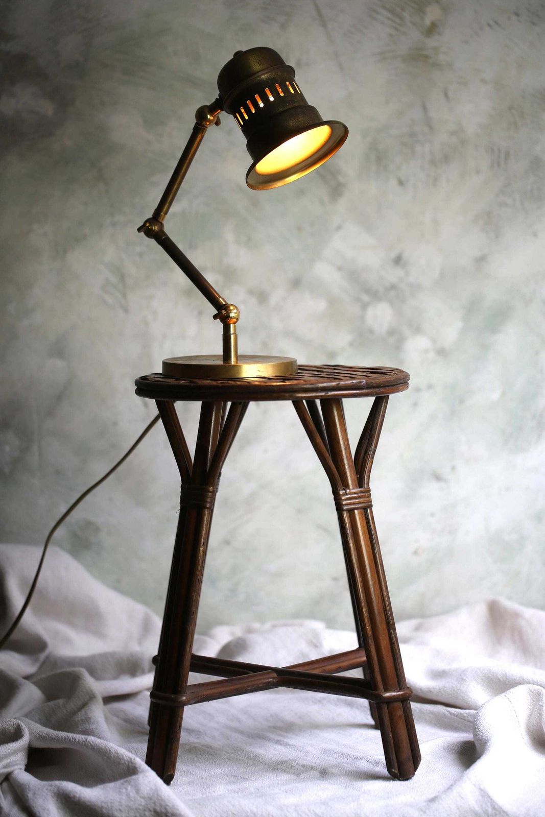 photo furniture French Mid Century Round Stool Small Table 1960s Vintage Furniture