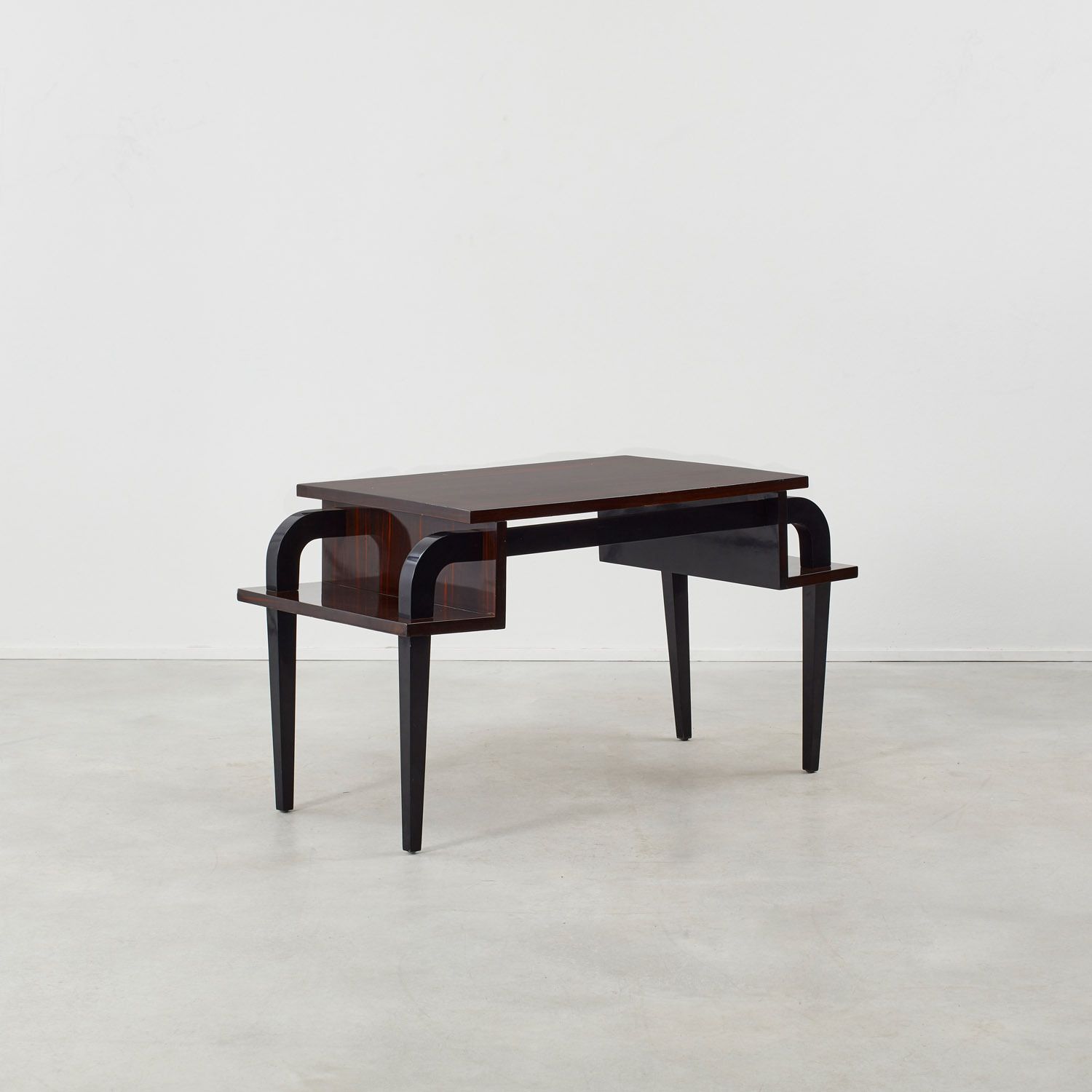 Desk In Lacquered Macassar Ebony Veneer France, 1920s