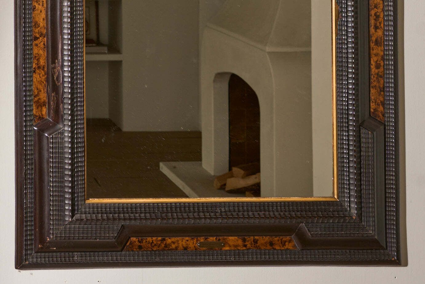 Large 19th Century Italian Ebonised And Faux Tortoiseshell Mirror   No2 photo for sale