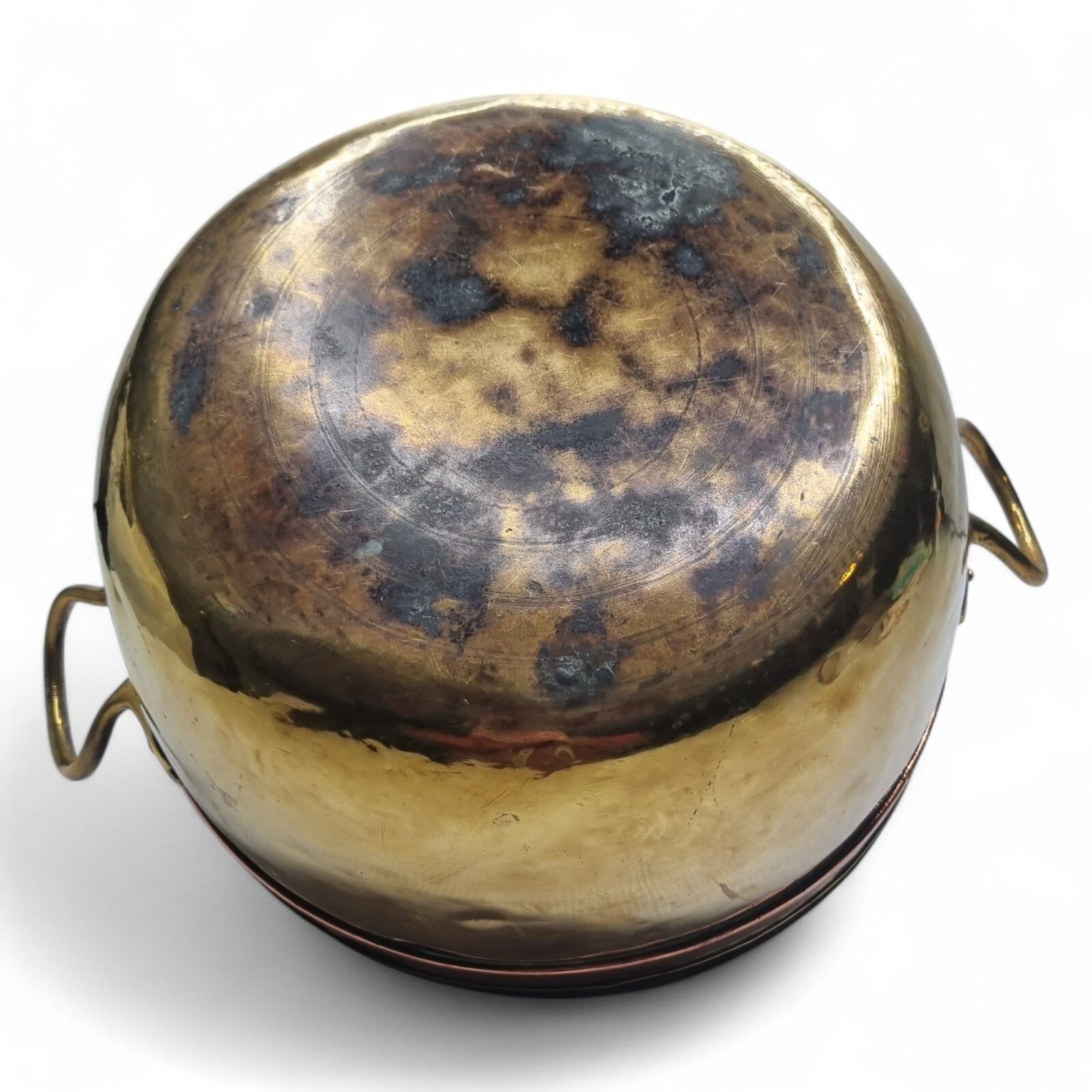 Antique Copper And Brass Cooking Pot Lidded Cauldron 19th Century Stock Pot photo vinterior