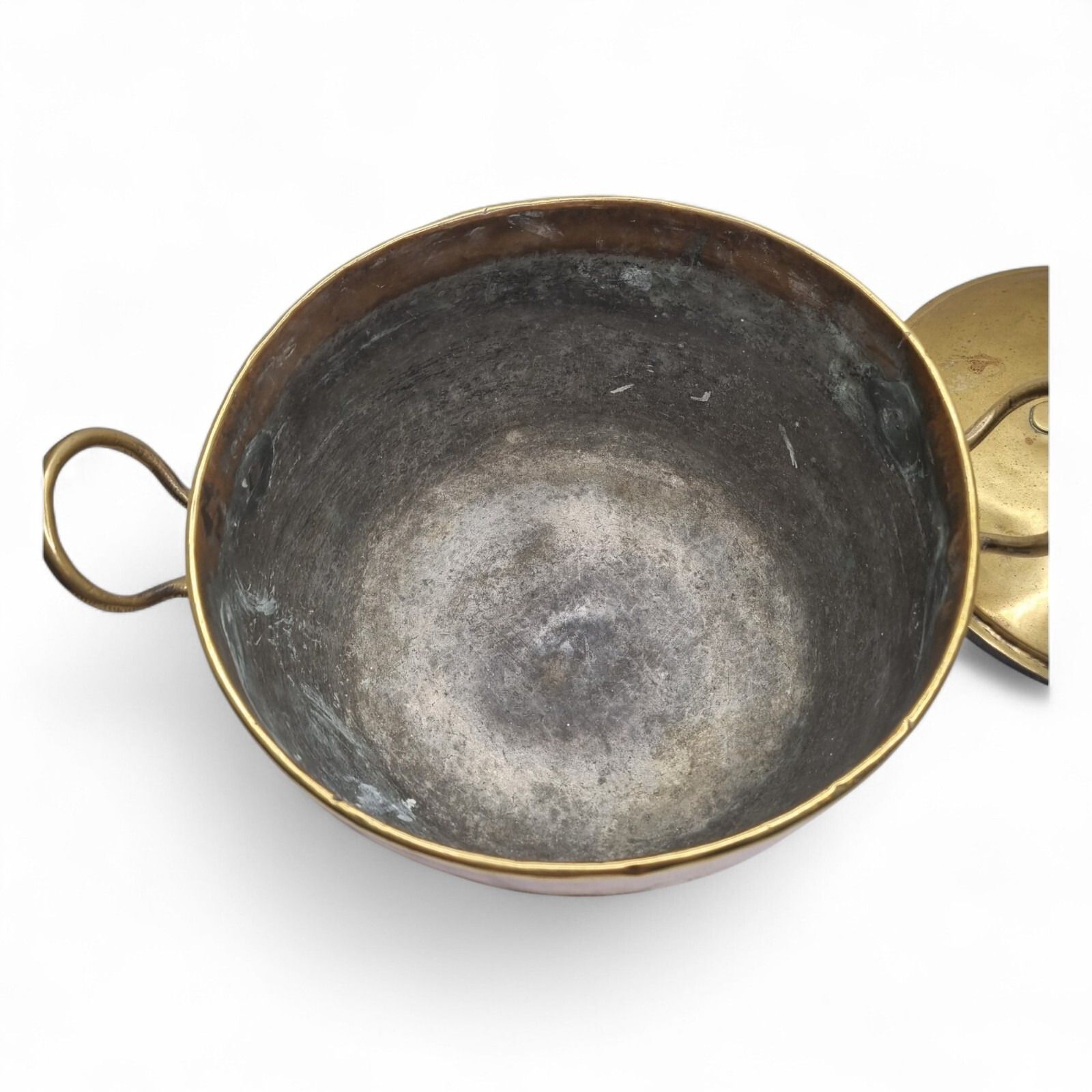 Antique Copper And Brass Cooking Pot Lidded Cauldron 19th Century Stock Pot photo buy