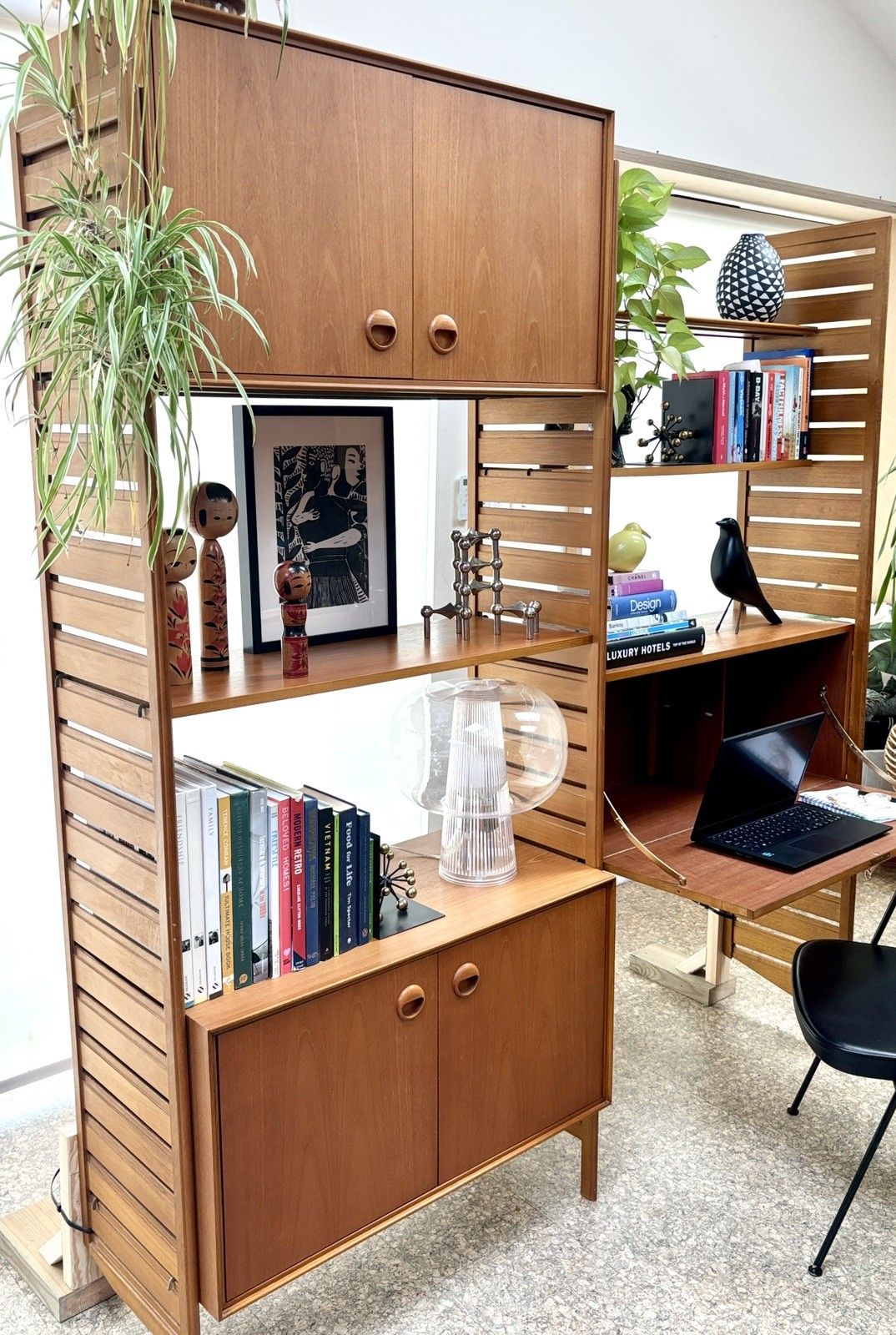 photo vintage Mid Century Modular Ladderax Shelving Unit/Storage/Bookshelf/Desk Vintage Retro